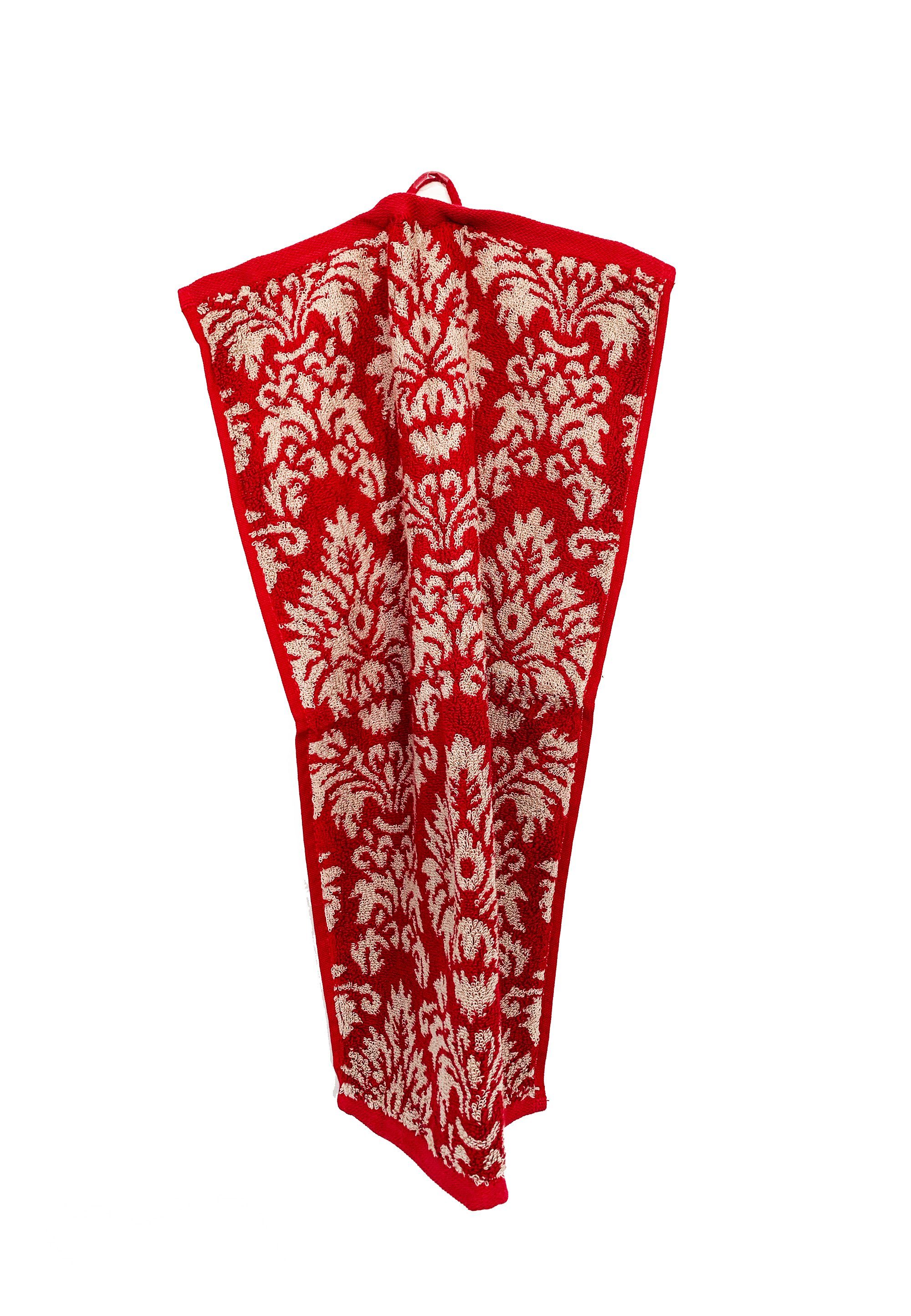 grace grand spa Handtuch Set New York, (3-tlg), im 3er Pack mit zweifarbigem Muster rot