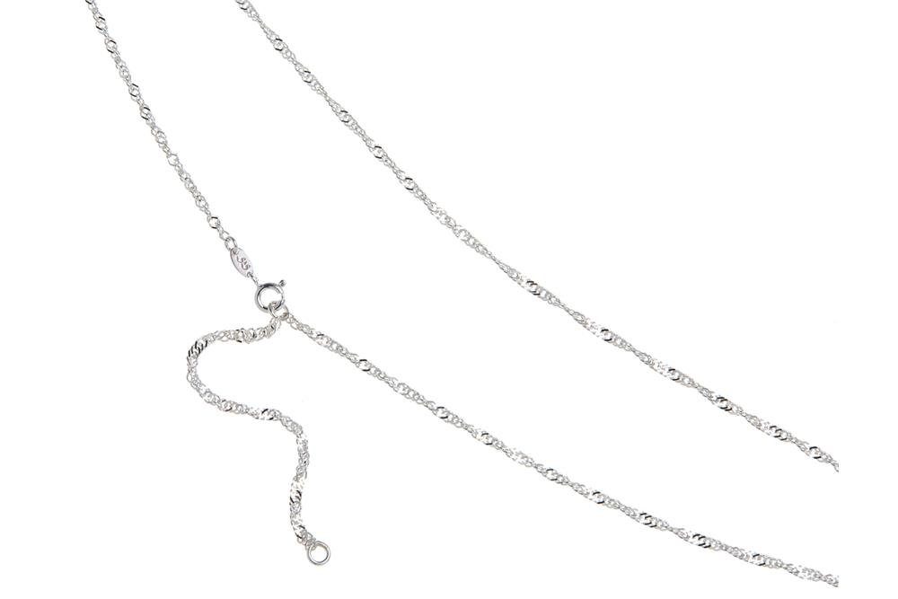 Silberkettenstore Bauchkette Bauchkette Singapur 2,3mm - 925 Silber, Länge wählbar von 65-110cm