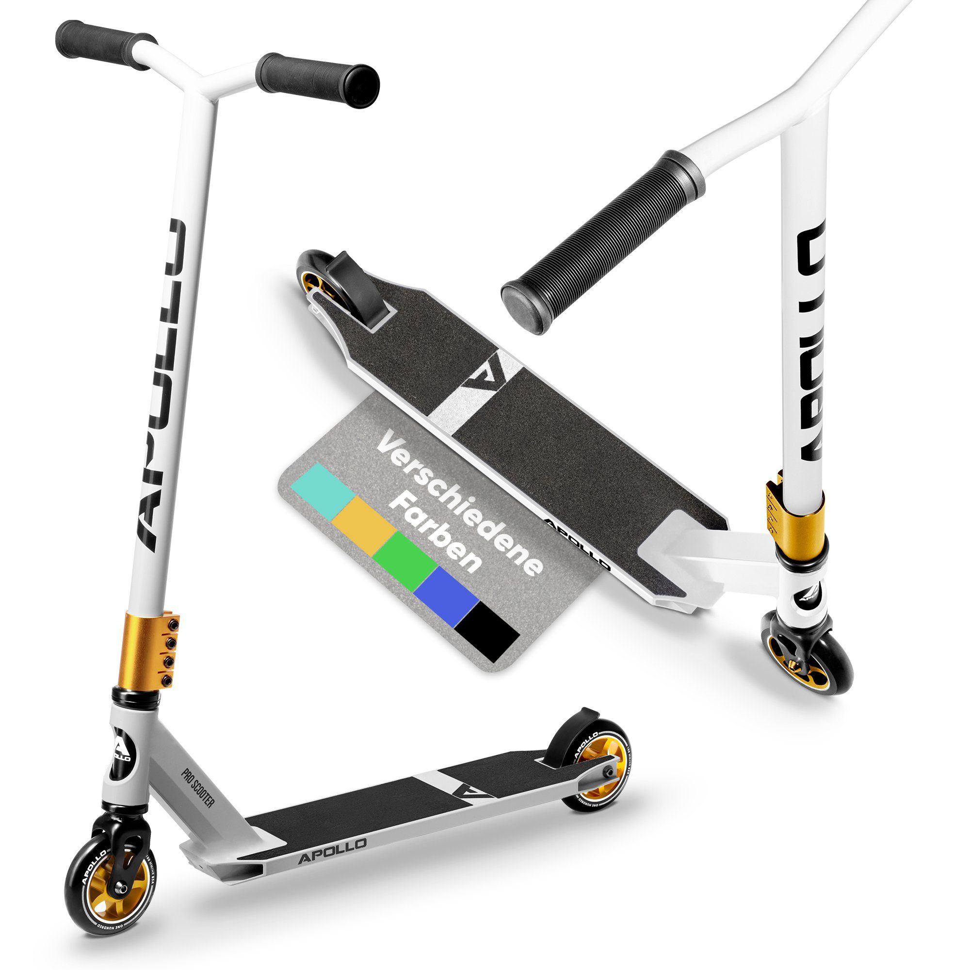 Apollo Stuntscooter Star Pro - Trick Scooter für Kinder und Teenies, Profi Stuntscooter mit ABEC9 Kugellagern und 100mm Alu Core Wheels