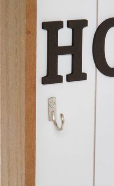 Myflair Möbel & Accessoires Schlüsselkasten »Spirios, weiß«, Schlüsselbrett, mit 6 Haken & Schriftzug "Home"