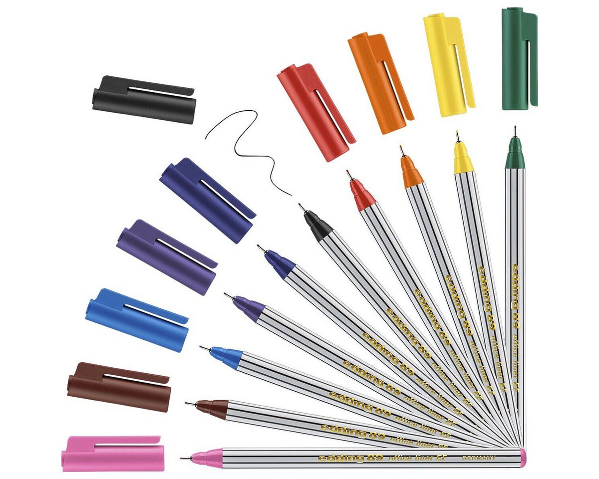 Thumbnail - edding Fineliner 89-EF, (10-tlg), mit umsteckbarer Kappe
