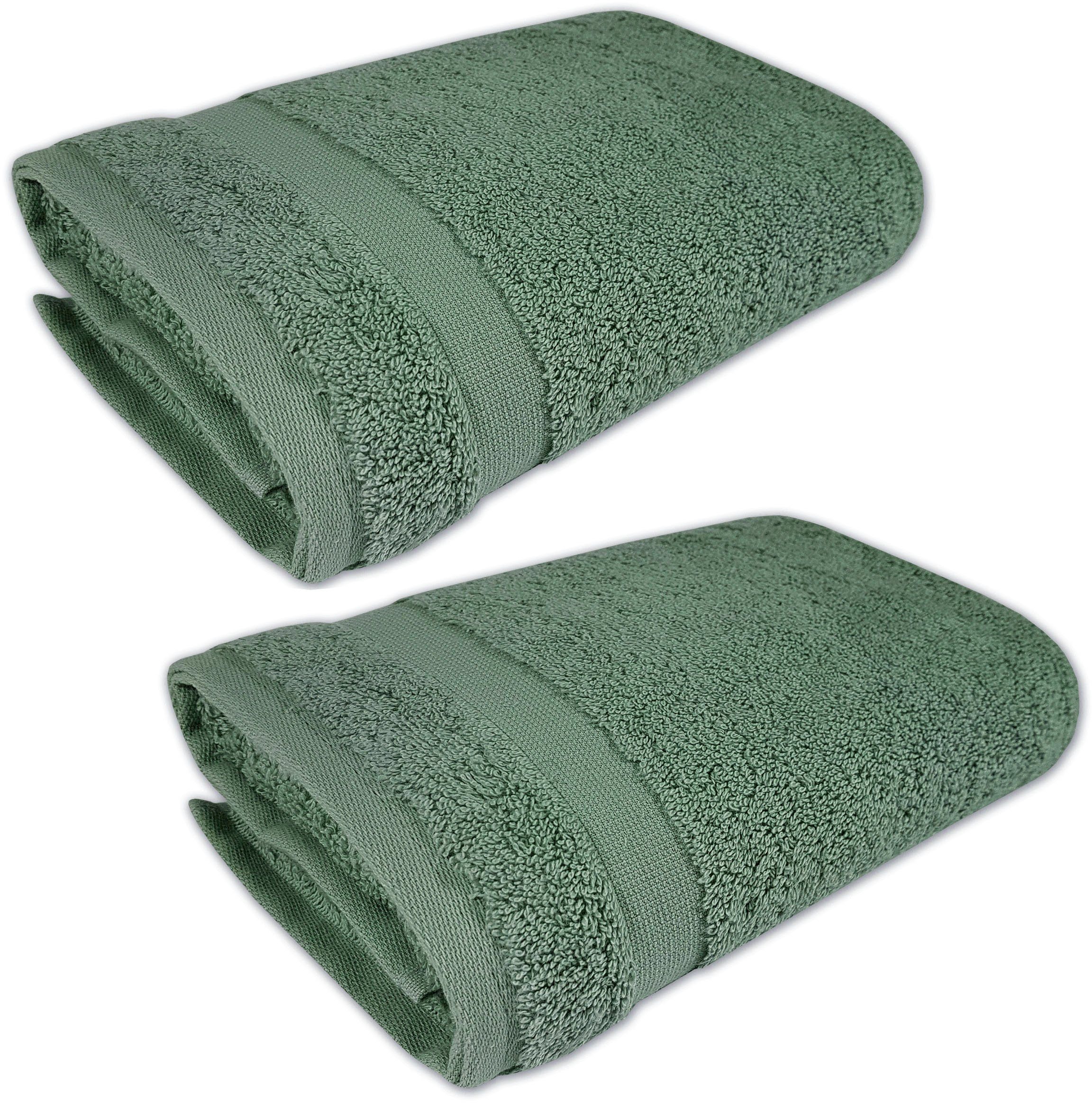aus framsohn frottier nachhaltig Handtücher Organic dunkelgrün (2-St), Walkfrottier Bio-Baumwolle Nature,