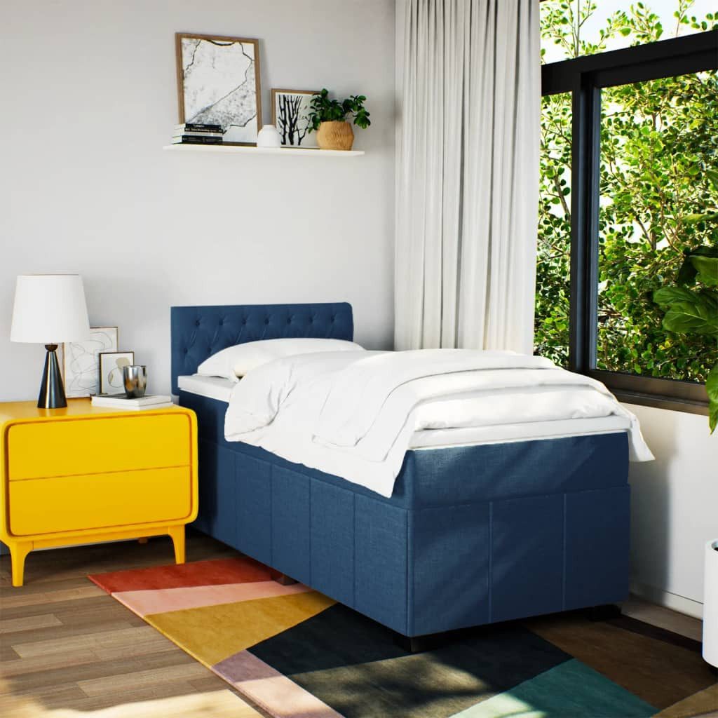 vidaXL Bett Boxspringbett mit Matratze Blau günstig online kaufen