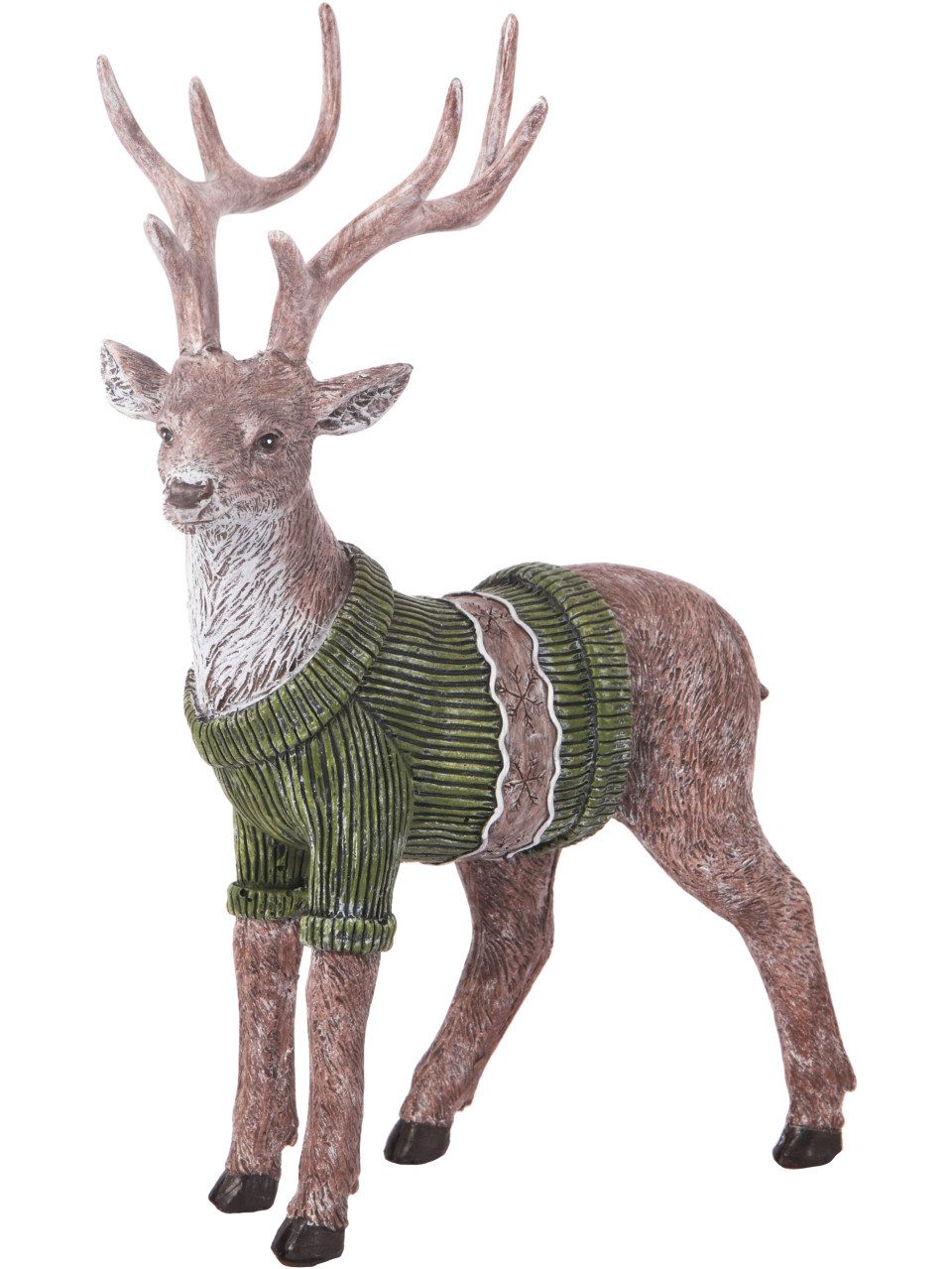 Trend Line Weihnachtsfigur Dekofigur Rentier Polyresin 25 x 18 cm braun grü günstig online kaufen