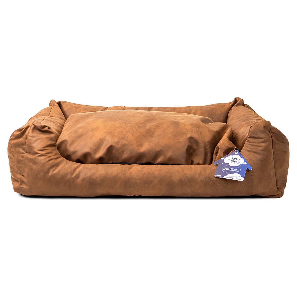Holland Animal Care Tierbett Lets Sleep Sweet Dreams Hundebett mit Kissen cognac