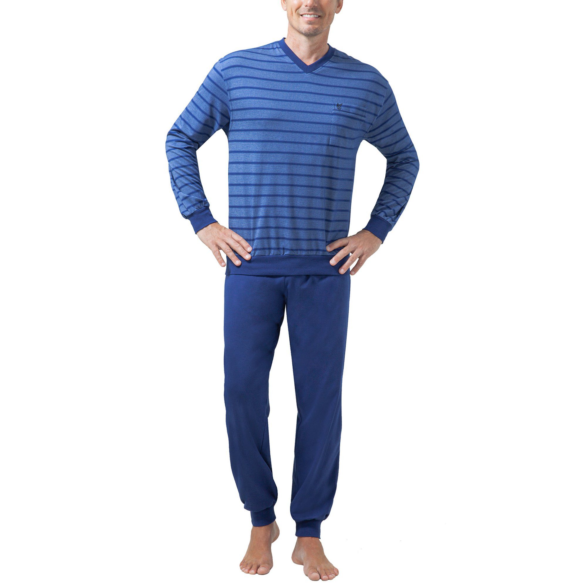 Hajo Pyjama Herren Pyjama Baumwolle (2 günstig online kaufen