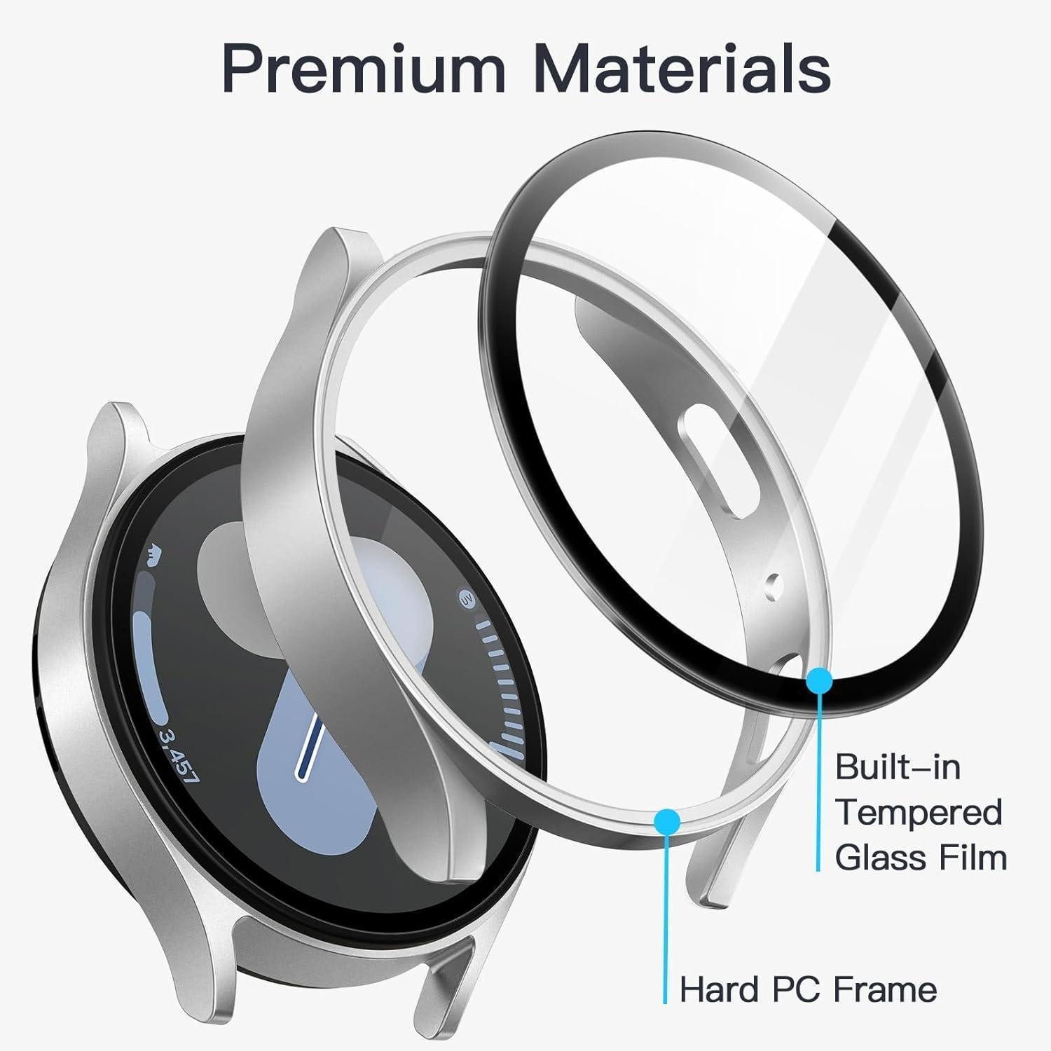 LuxusKollektion Smartwatch-Hülle Galaxy Watch 7 44mm Schutzhülle Silber 2er-Pack