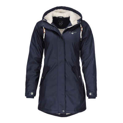 Dry Fashion Regenmantel Damen Regenjacke Malmö Kapuze und Teddyfleece - wind- und wasserdicht