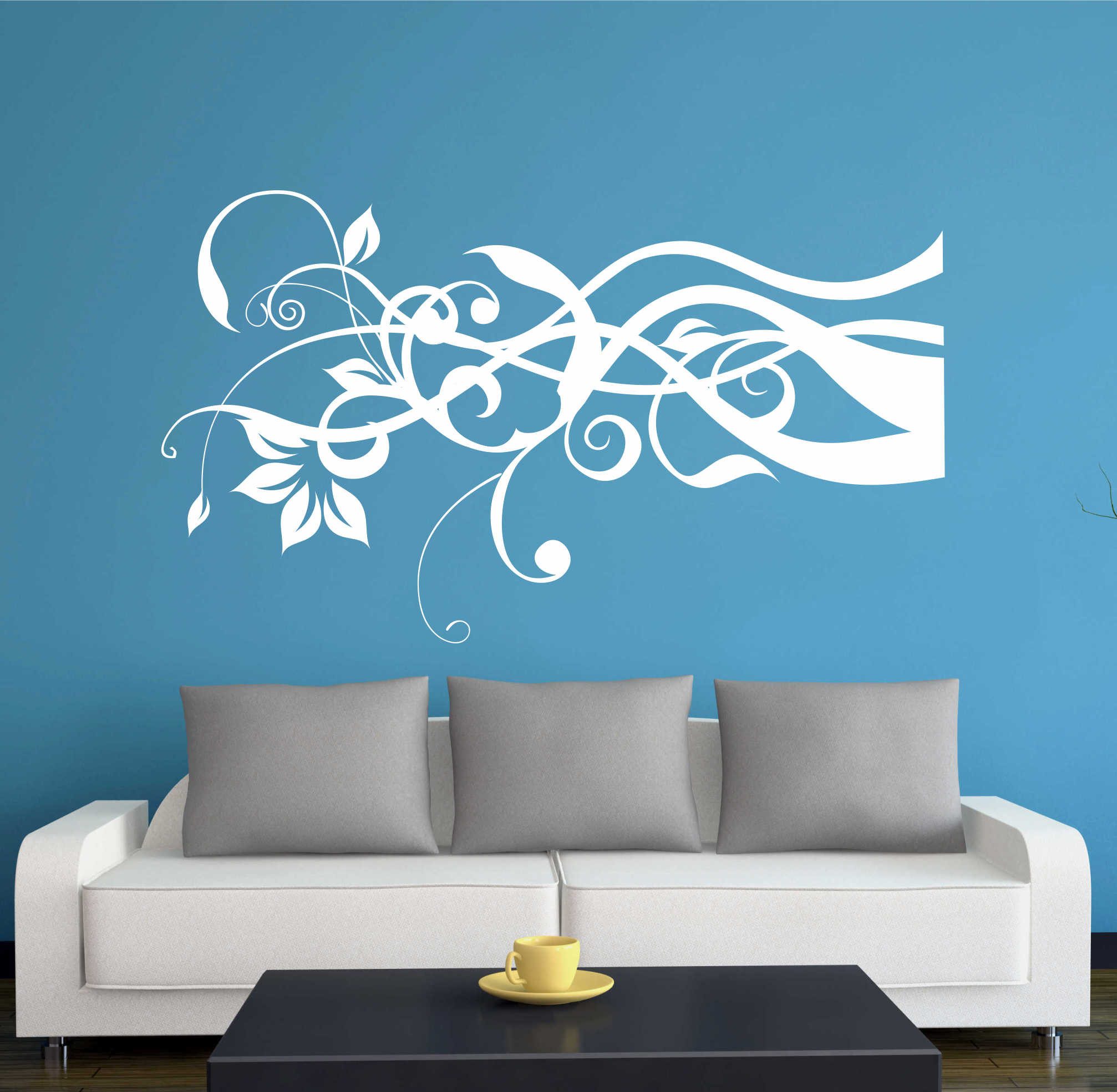 INDIGOS UG Wandtattoo Wandtattoo - Wandaufkleber - w317 Rose Tulpe Blatt Ranke Baum Pflanze