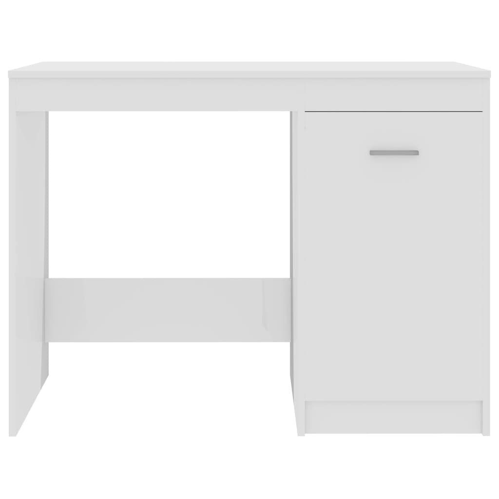 vidaXL Schreibtisch Schreibtisch Hochglanz-Weiß 100x50x76 Hochglanz-Weiß | Hochglanz-Weiß cm Holzwerkstoff