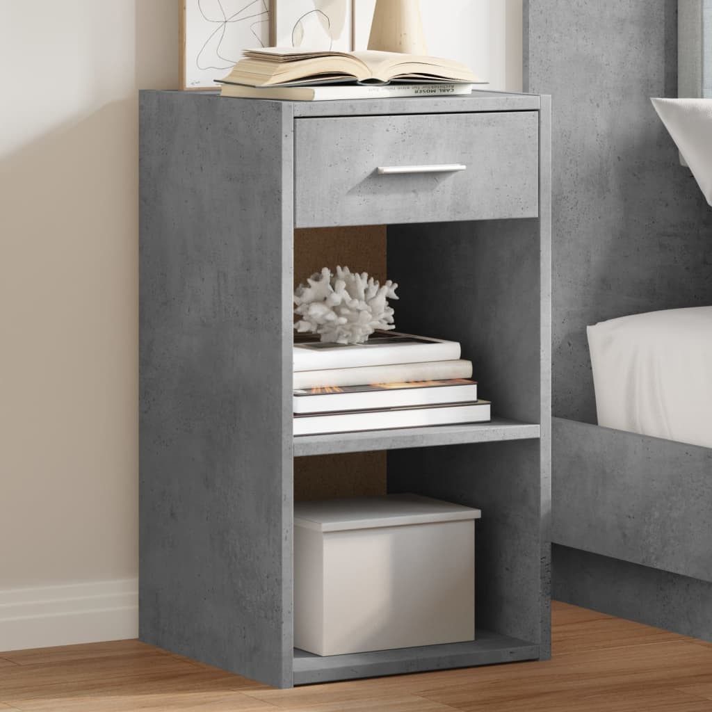 vidaXL Nachttisch Nachttische 2 Stk. Betongrau 35x34x65 cm Holzwerkstoff (2-St)