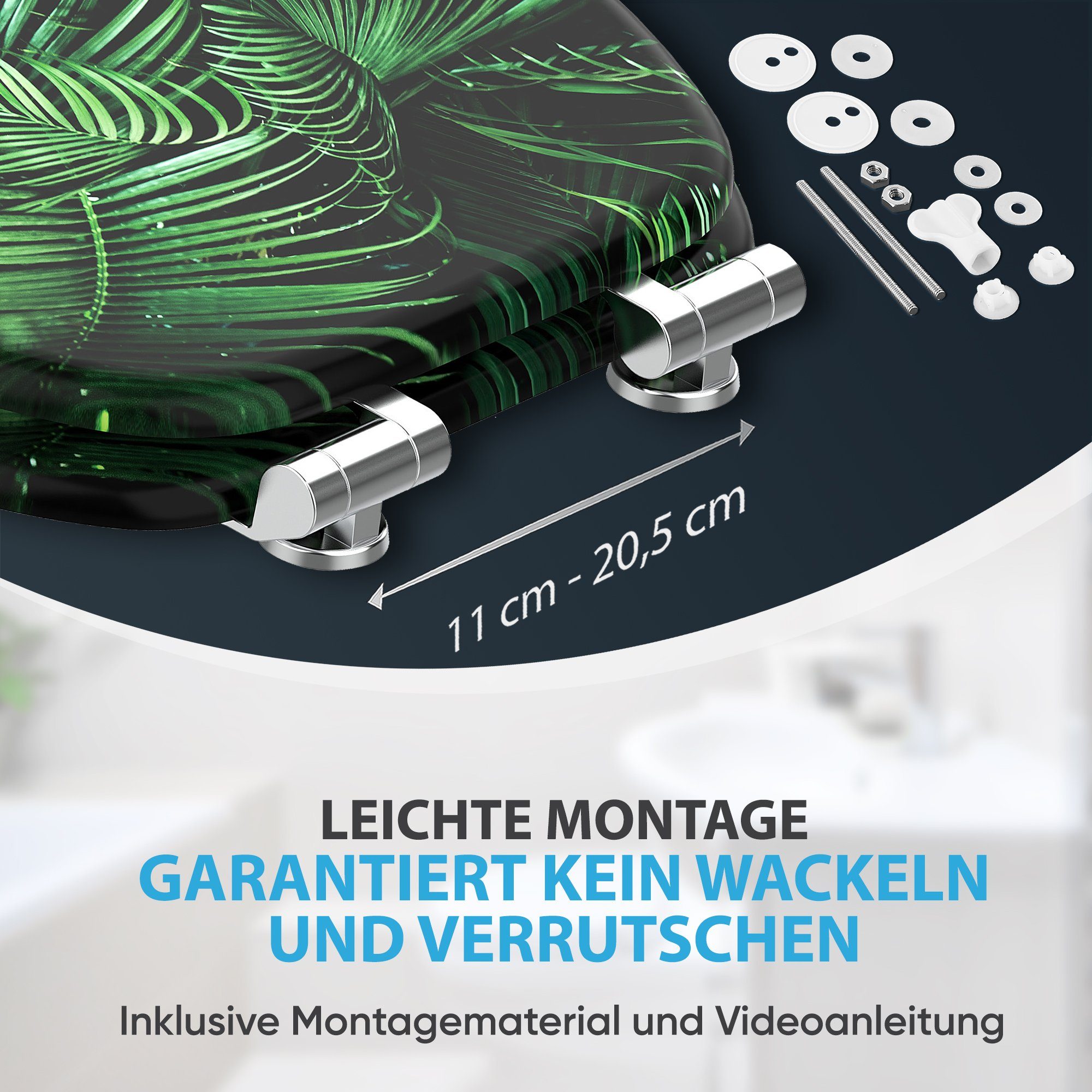 Sanilo WC-Sitz Palmdream mit Absenkautomatik, Toilettendeckel direkt vom Hersteller, hochwertig & modern mit Motiv, universell, leichte Montage – Bild 5 von 5