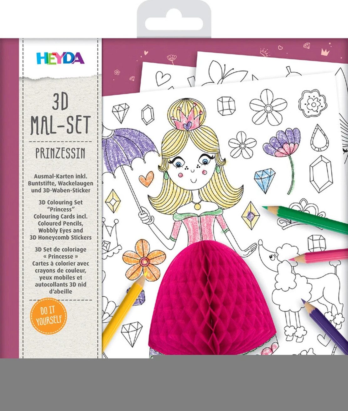 Heyda Spiel 3D Mal-Set Prinzessin - Kreatives Abenteuer für unterwegs