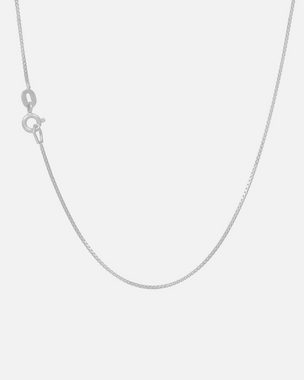 Jukserei Kette mit Anhänger Damen Silber - Croissant Halskette 50 cm, Silber 925