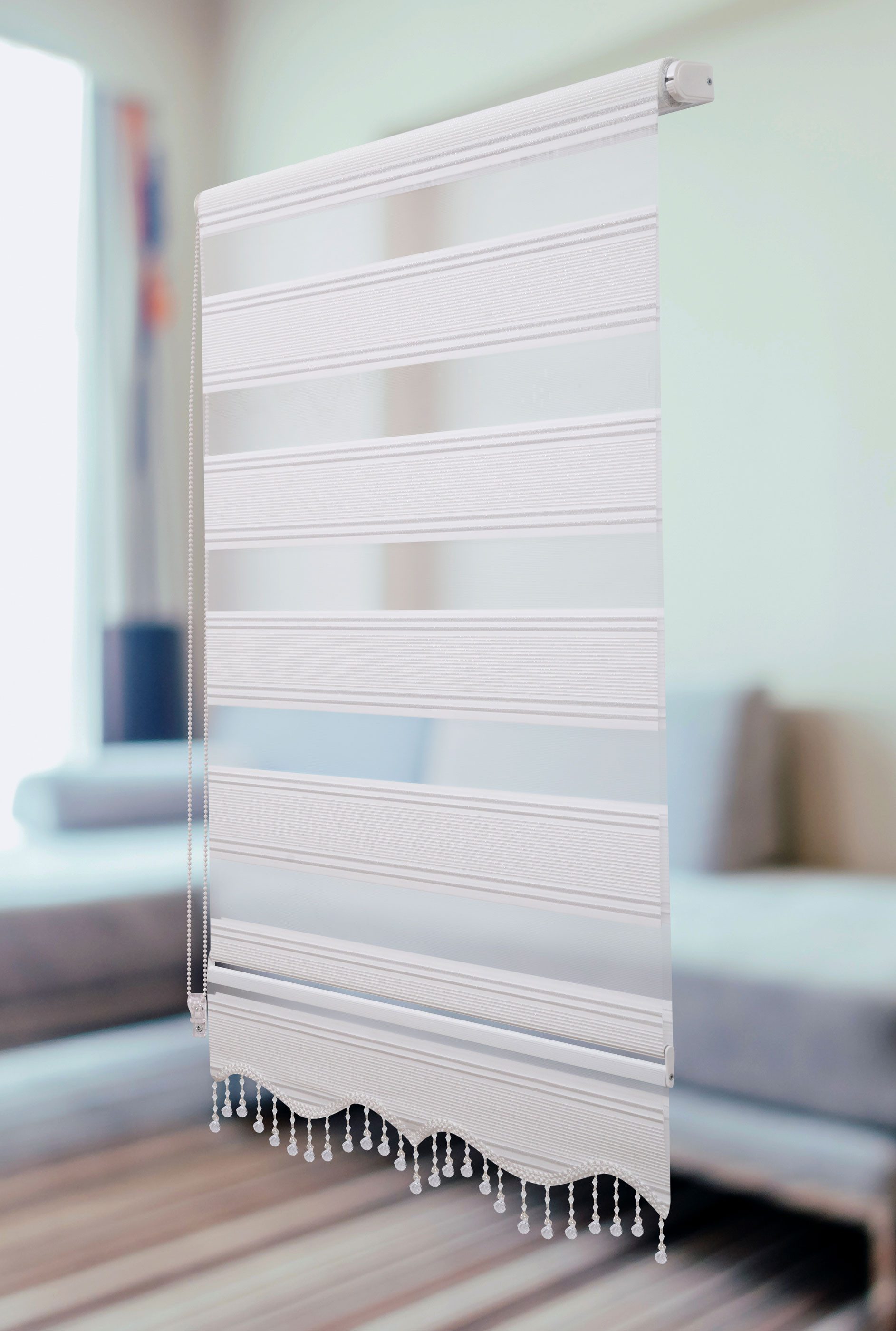 Doppelrollo Doppelrollo Klemmfix ohne bohren für Fenster und Türen mit Perl günstig online kaufen