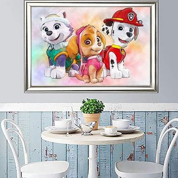 Fivejoy Gemälde Paw Dog Patrol 5D Diamant Gemälde Kits, Vollbohrer Kristall Gemälde, (1 St)