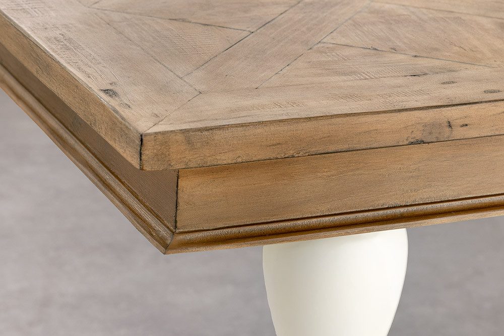 riess-ambiente Bistrotisch HAMPTONS 70cm hellbraun/creme - recycelte Pinie, 2 Plätze, quadratisch (Einzelartikel, 1-St), Massivholz-Esstisch - ideal für kleine Küchen, Wohn- und Esszimmer