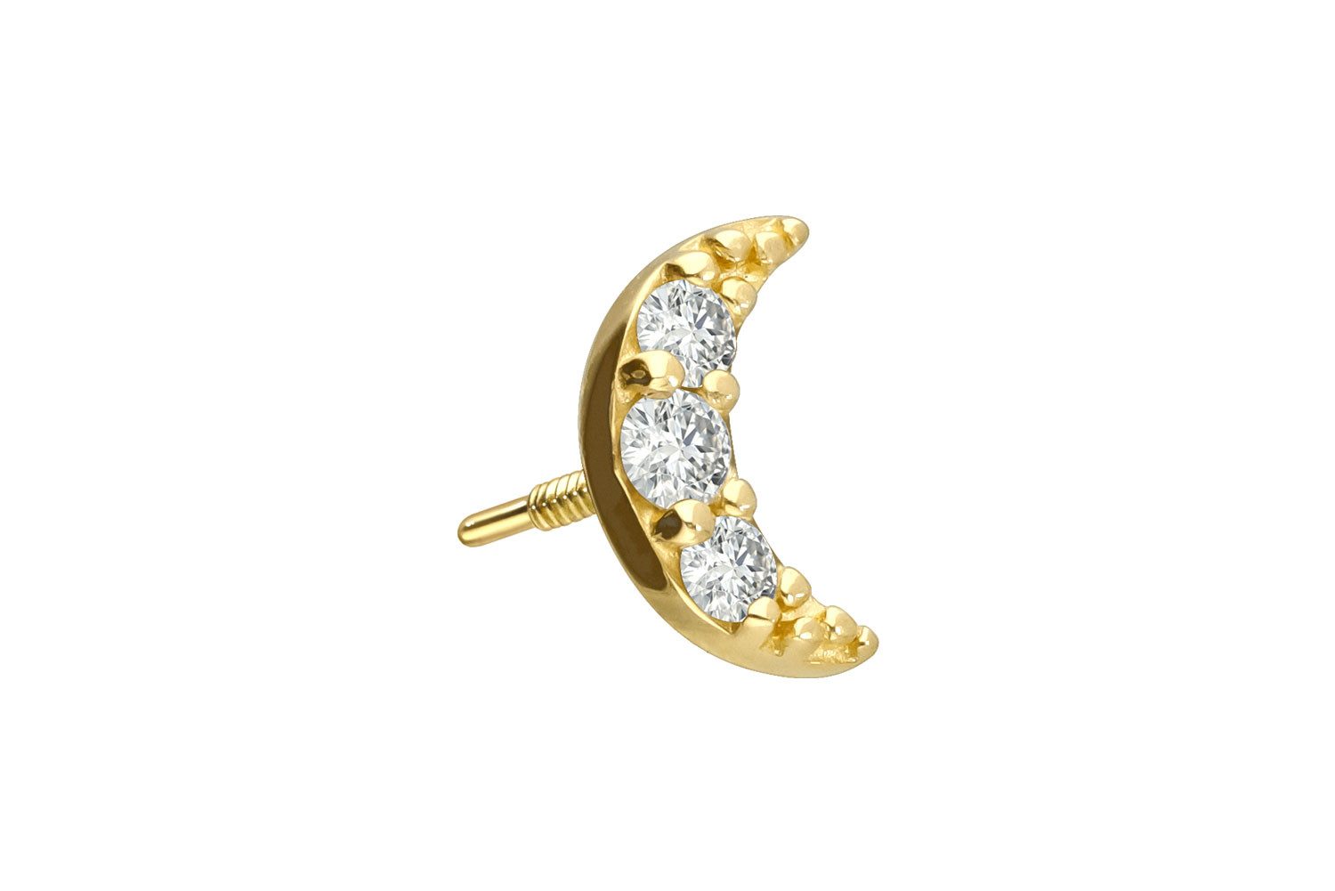 PIERCINGLINE Piercing-Set 18 Karat Gold Schraubaufsatz mit Außengewinde DIAMANT-MOND (Schraub-Aufsätze, 1-tlg)