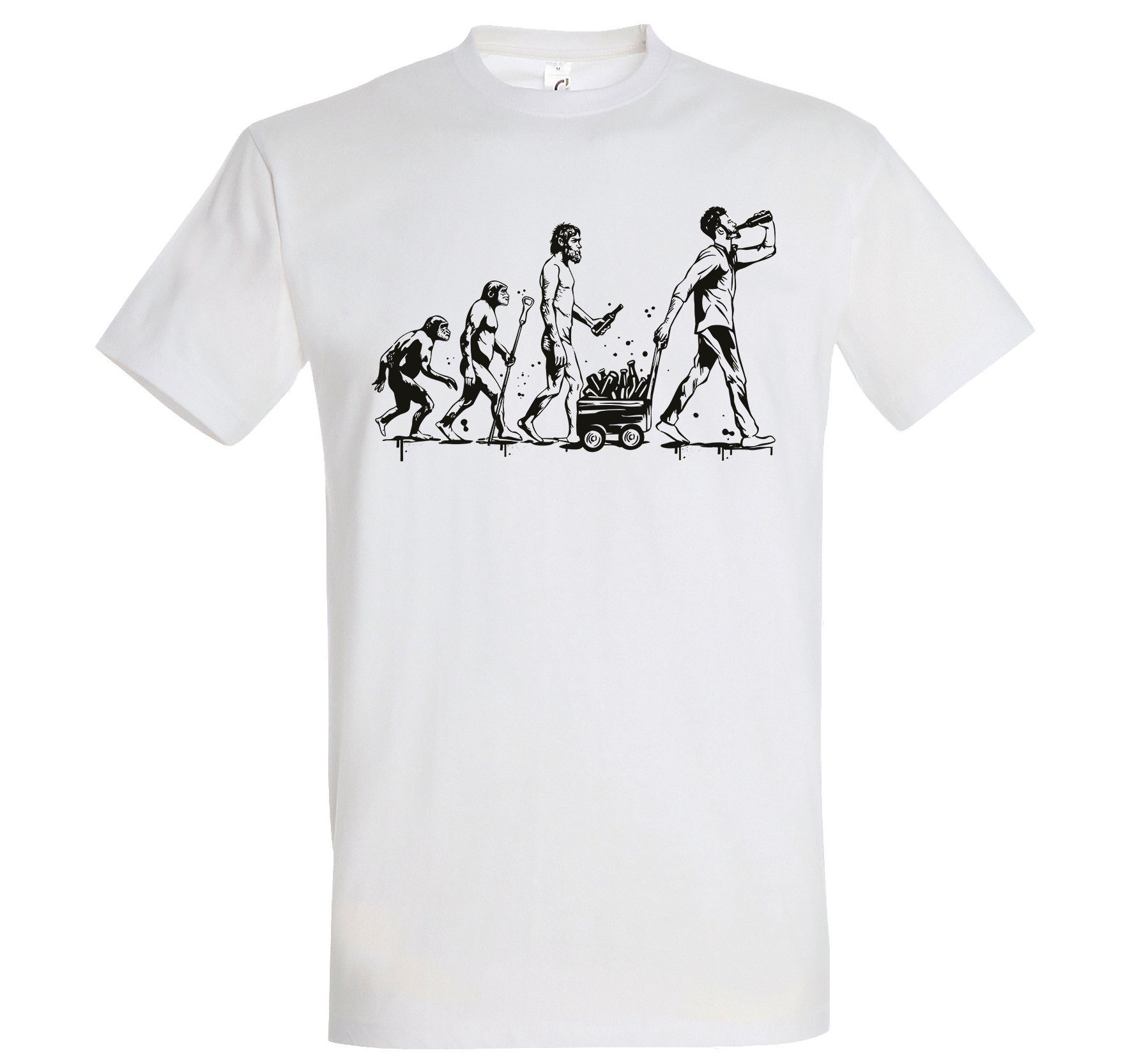 Youth Designz T-Shirt EvolutionBier Herren Weiß lustigem mit Print T-Shirt