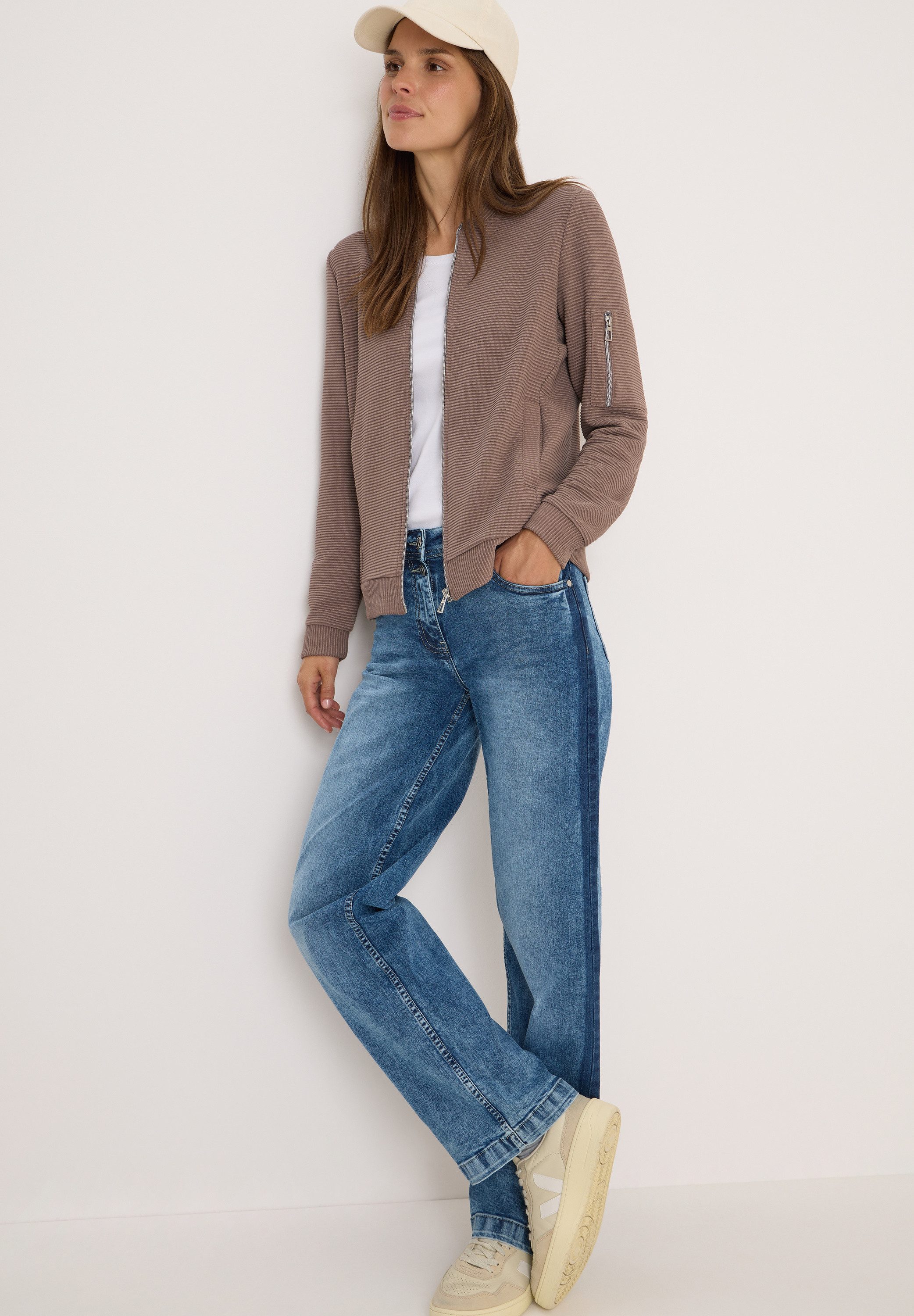 CECIL Blouson mit Reißverschluss, im Ottoman-Look