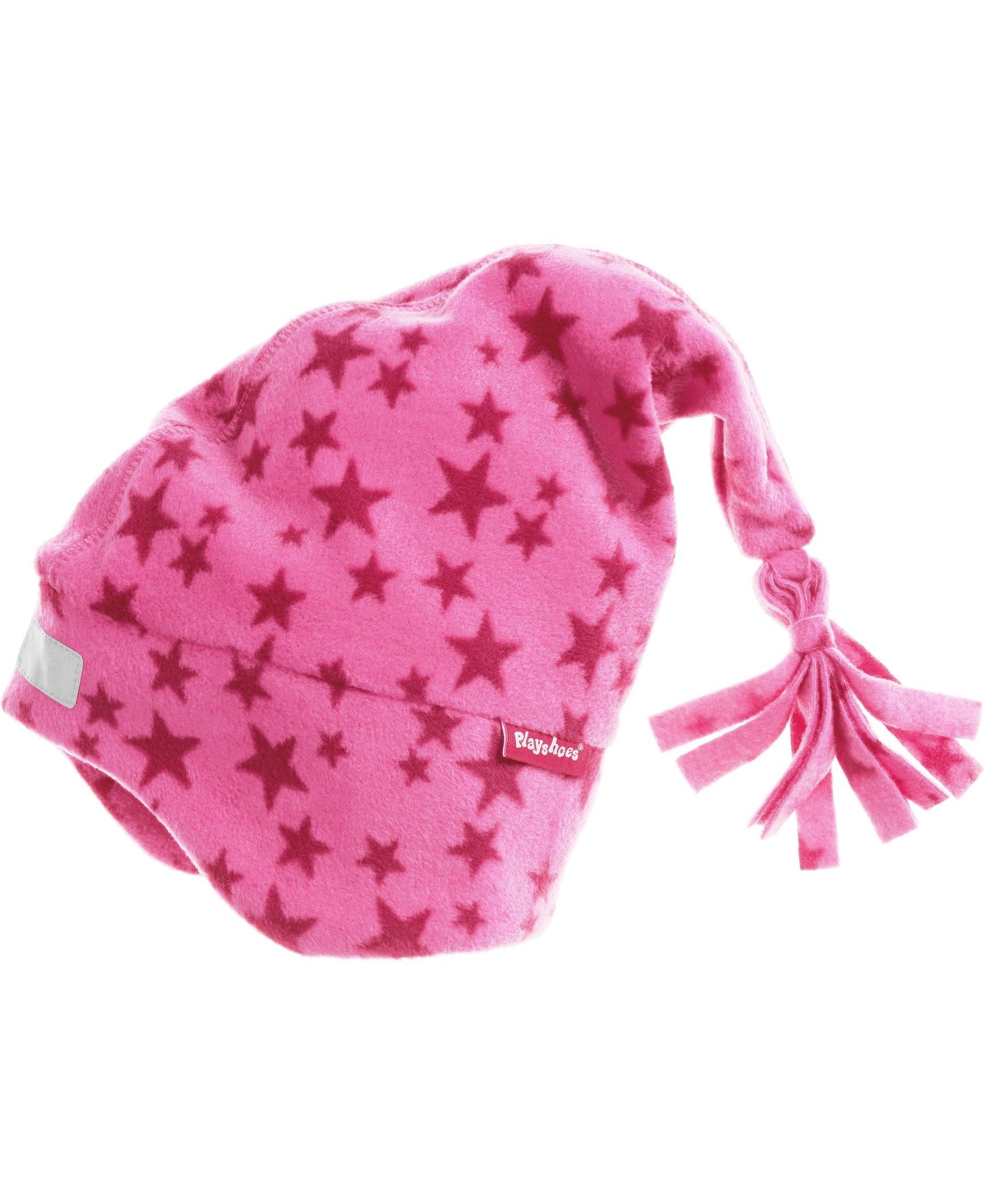 Fleece-Zipfelmütze Schlupfmütze Sterne pink Playshoes