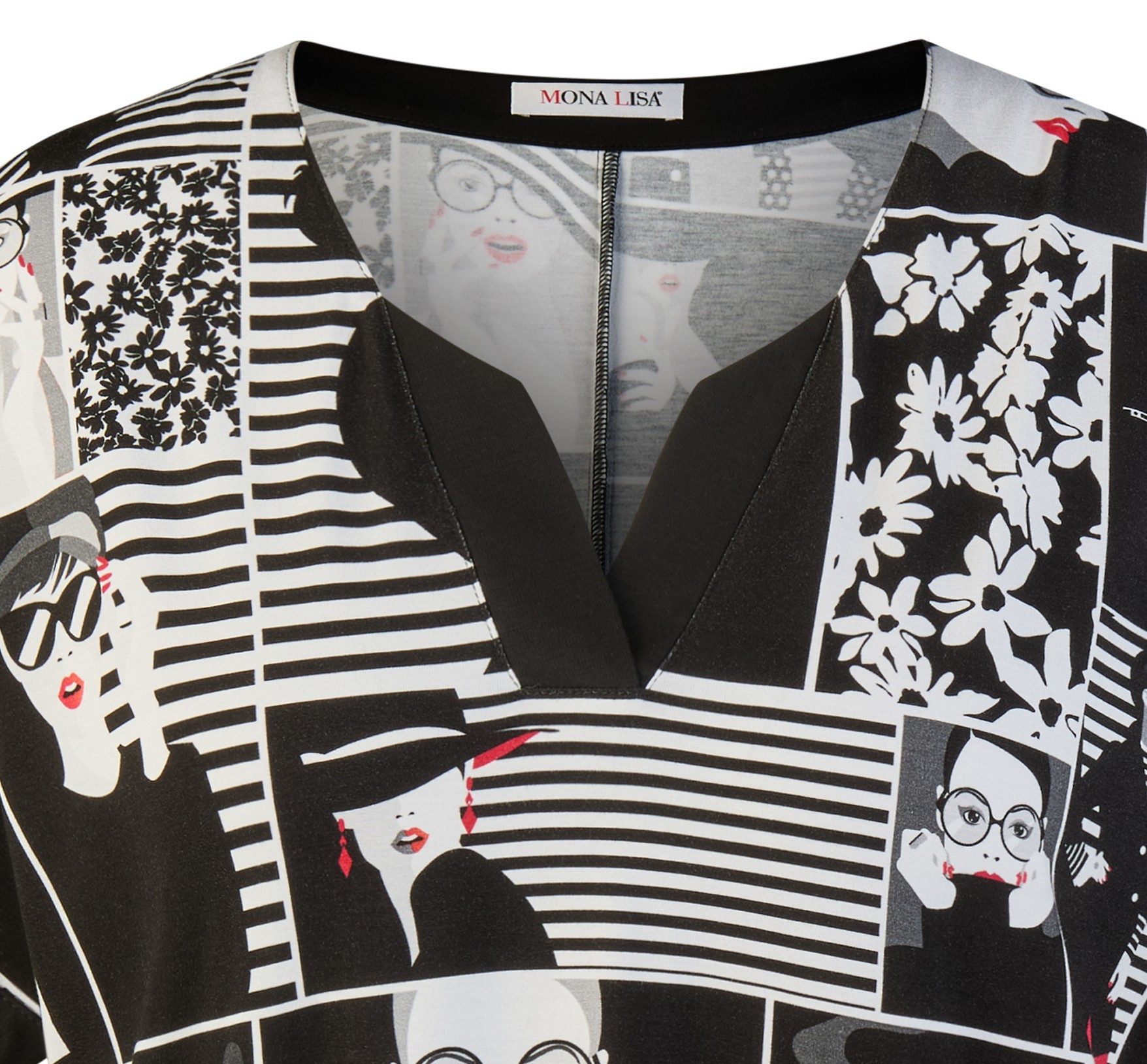 Mona Lisa Print-Shirt Große Größen Sommershirt