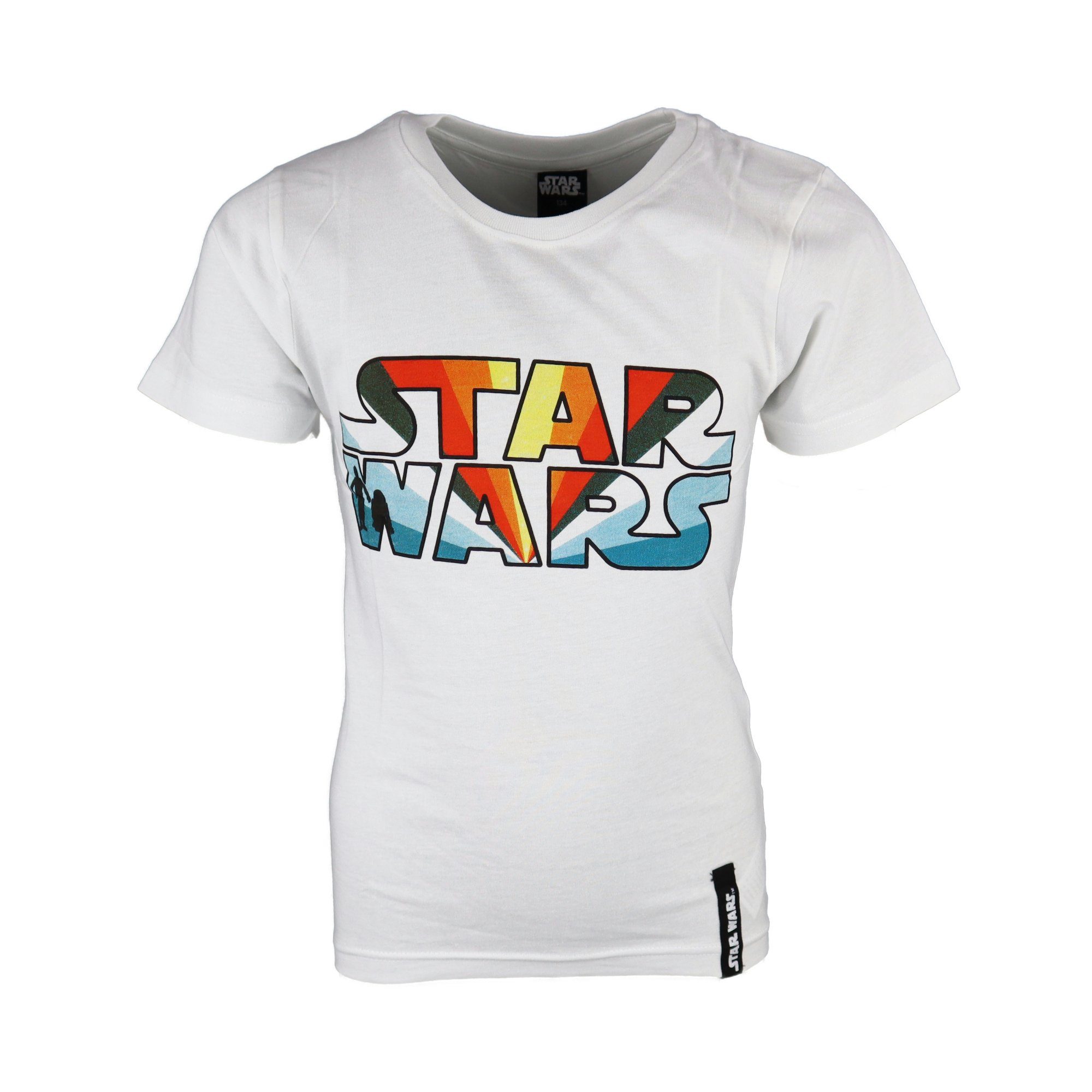 Disney Gr. Baumwolle 164, T-Shirt Print-Shirt Weiß 100% Jugend Jungen bis Wars Star 134