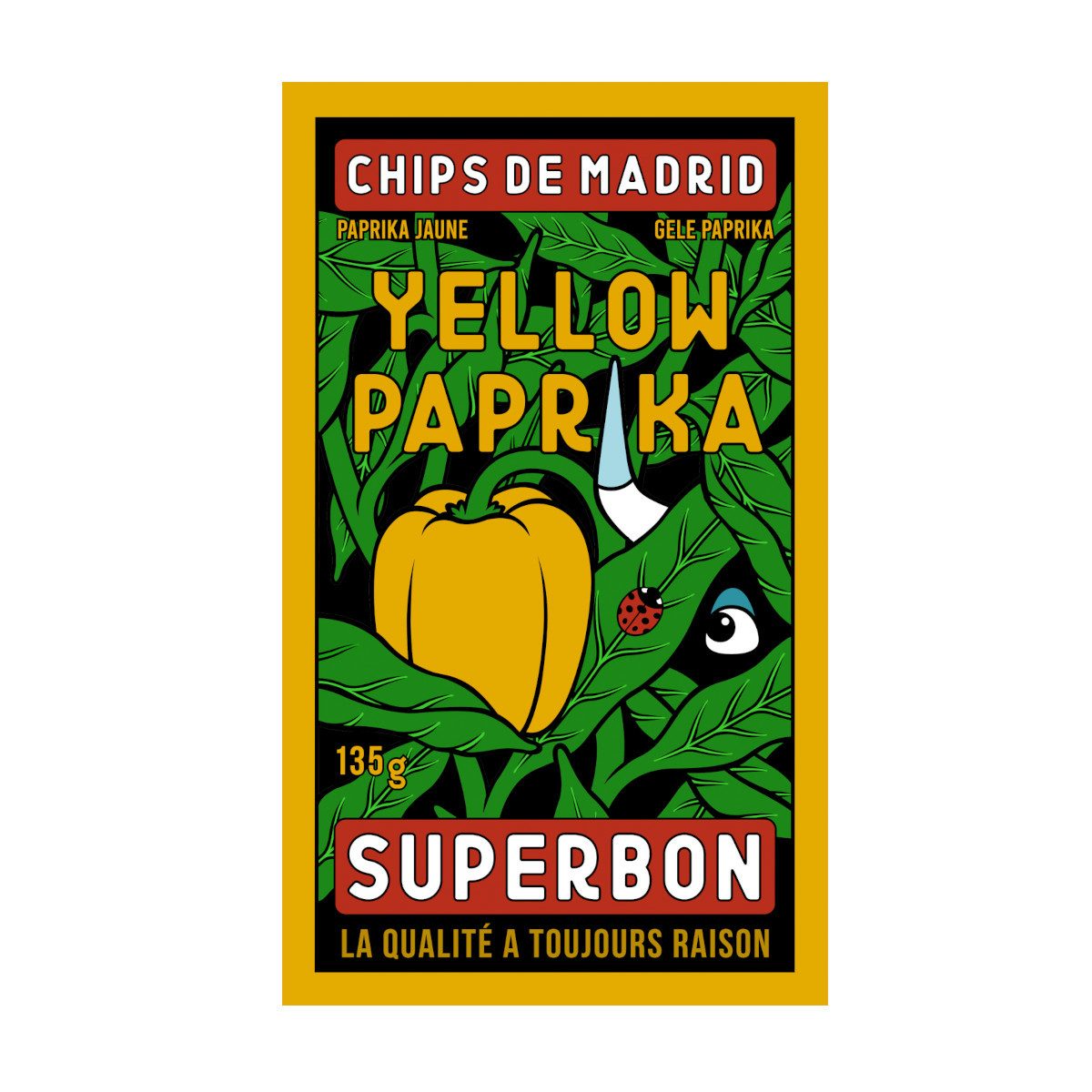 Superbon Knabberei, Superbon Chips Yellow Paprika Knusprige Kartoffelchips Packung 135g
