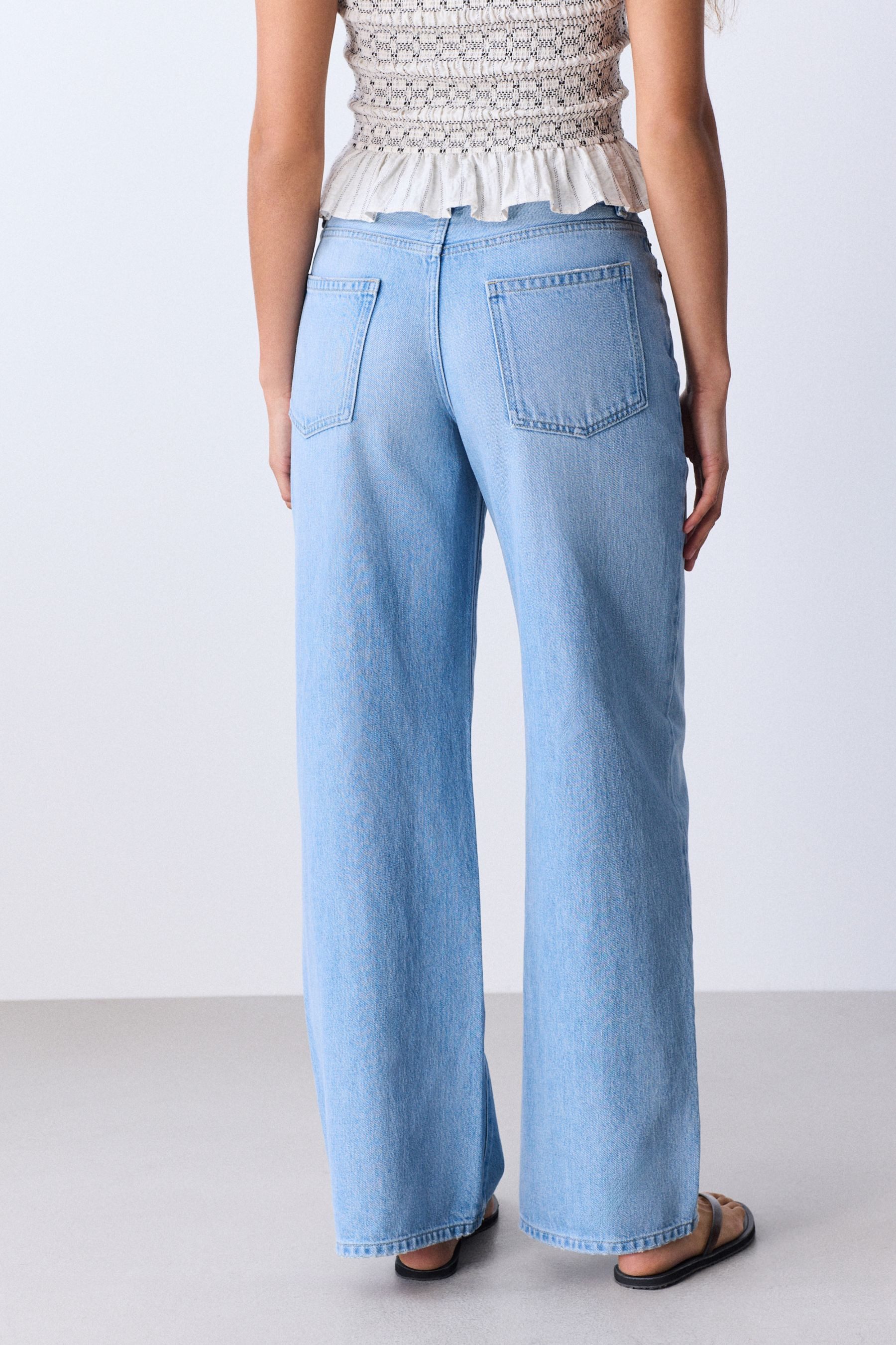 Next Weite Jeans Authentische City Hochbund-Jeans mit weitem Bein (1-tlg)