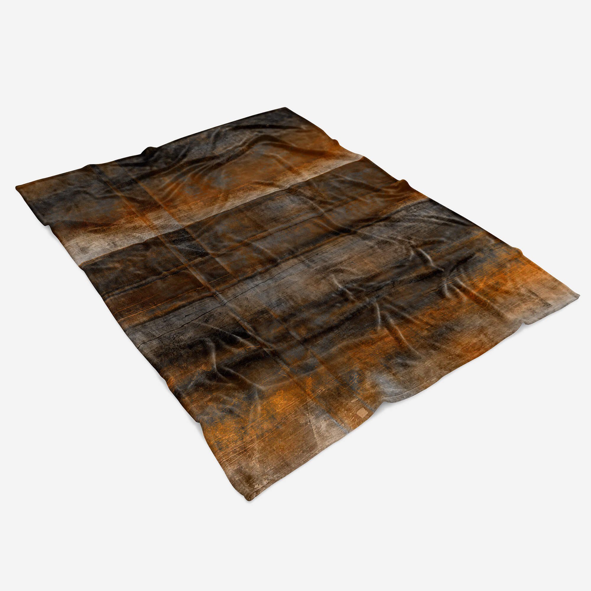 Metall (1-St), Handtuch Handtuch Struktur Baumwolle-Polyester-Mix Fotomotiv Handtücher Kuscheldecke Sinus Strandhandtuch Saunatuch Rost, Art mit