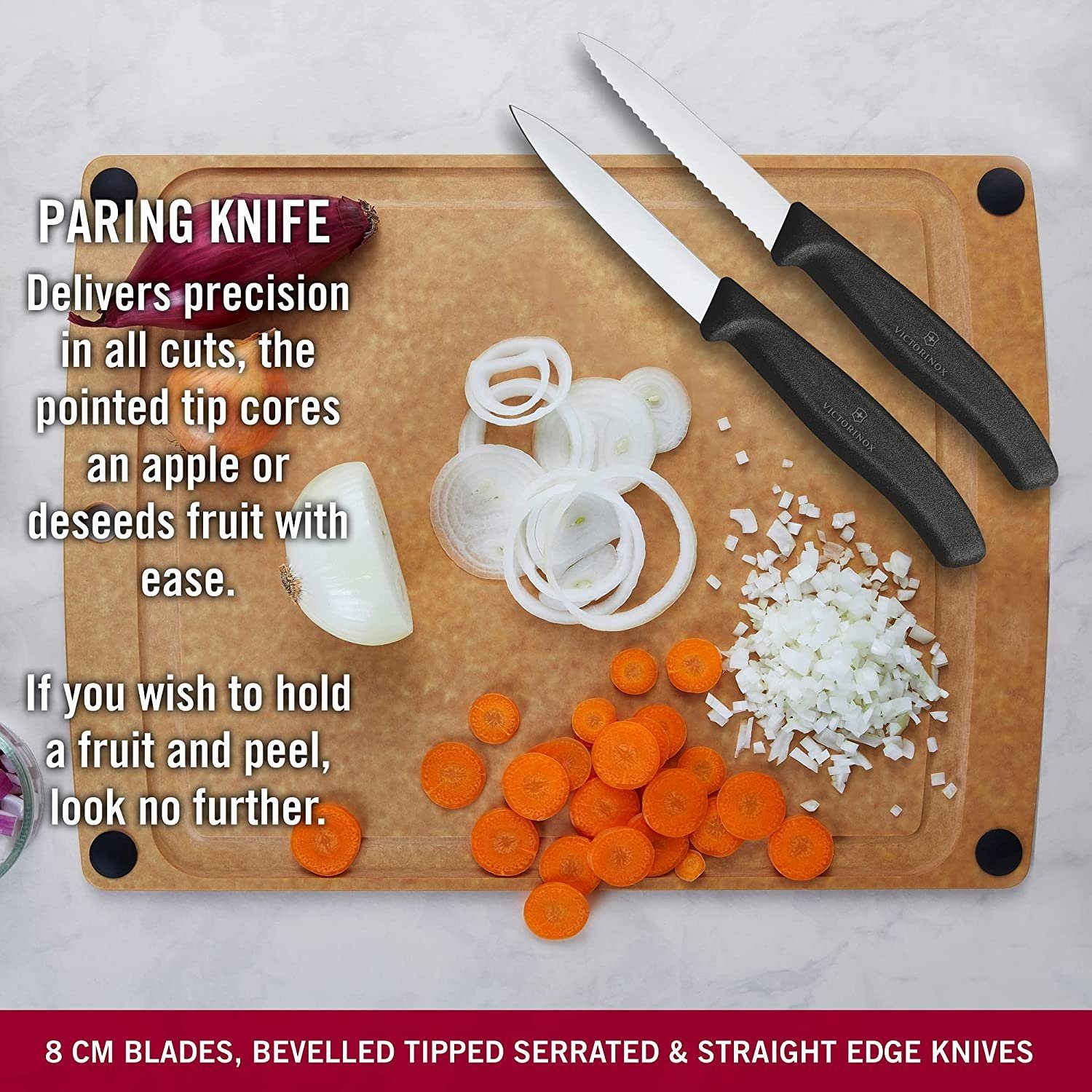 Victorinox Gemüsemesser Gemüsemesser-Set Küchenmesser Standard (Rot)