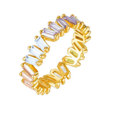 Brandlinger Fingerring Ring Sevilla, Silber 925 vergoldet, Ring mit Farbverlauf pastell