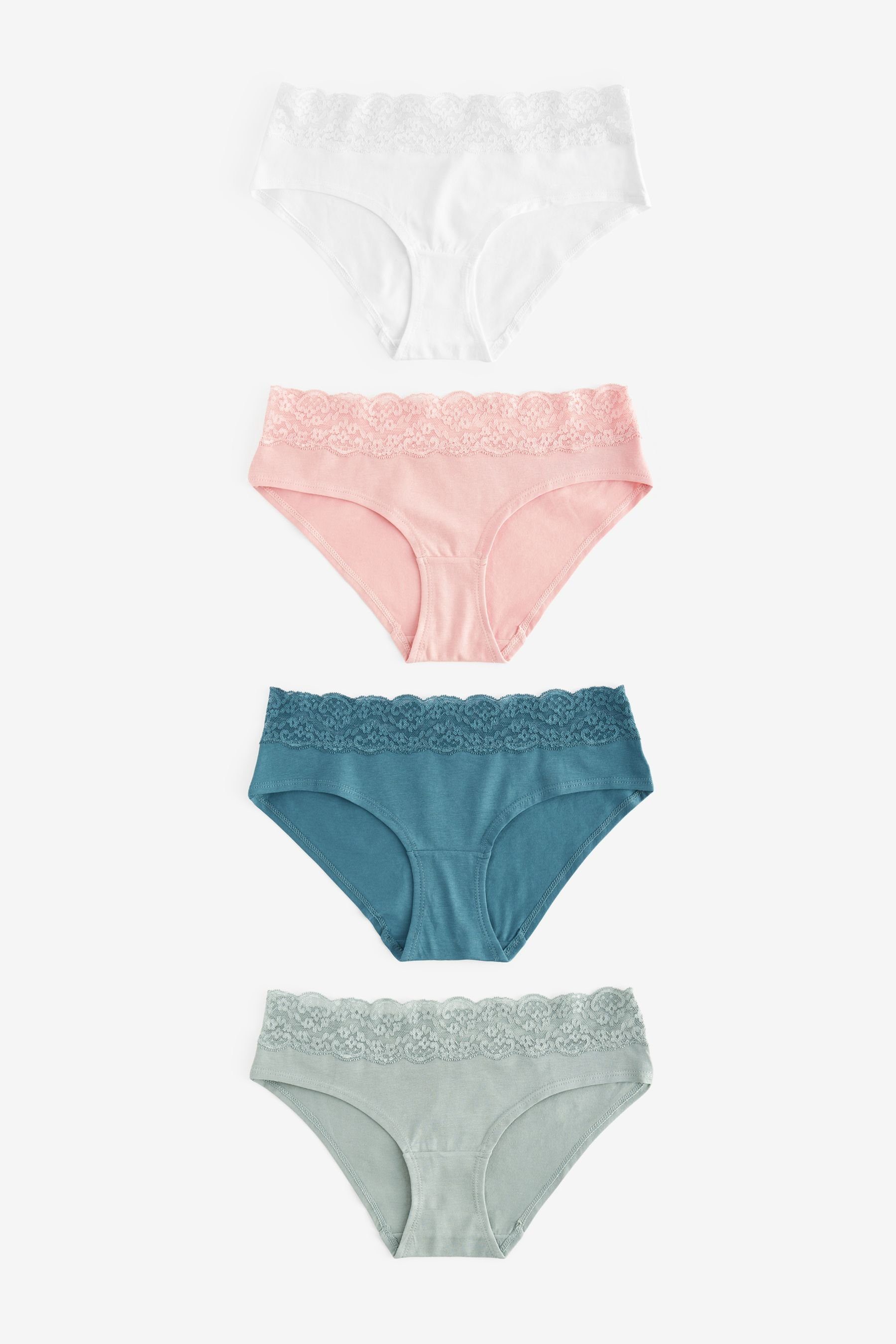 Schlüpfer Spitzenslips im 4er-Pack, Shorts