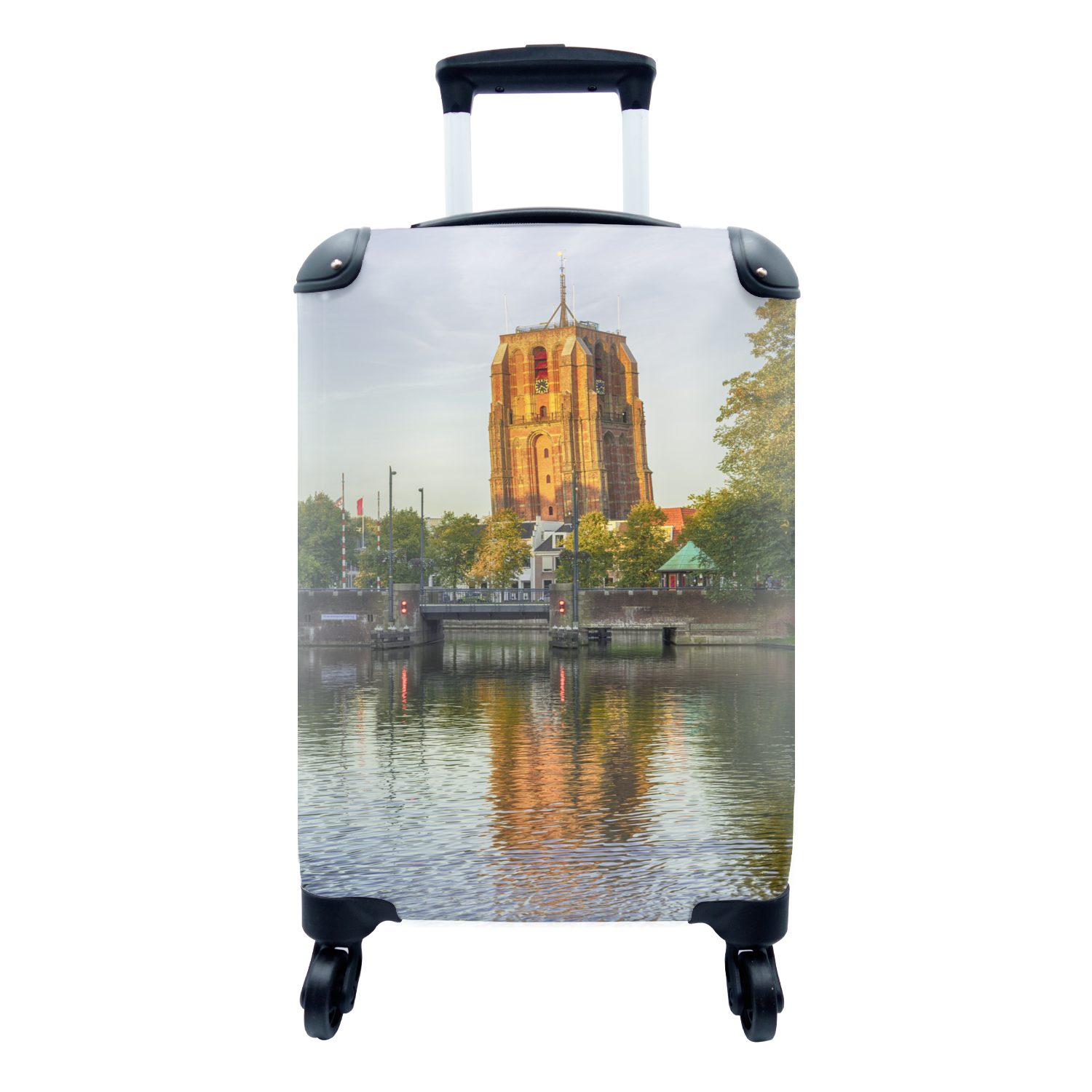 MuchoWow Handgepäckkoffer Friesland - Leeuwarden - Toren, 4 Rollen, Reisetasche mit rollen, Handgepäck für Ferien, Trolley, Reisekoffer