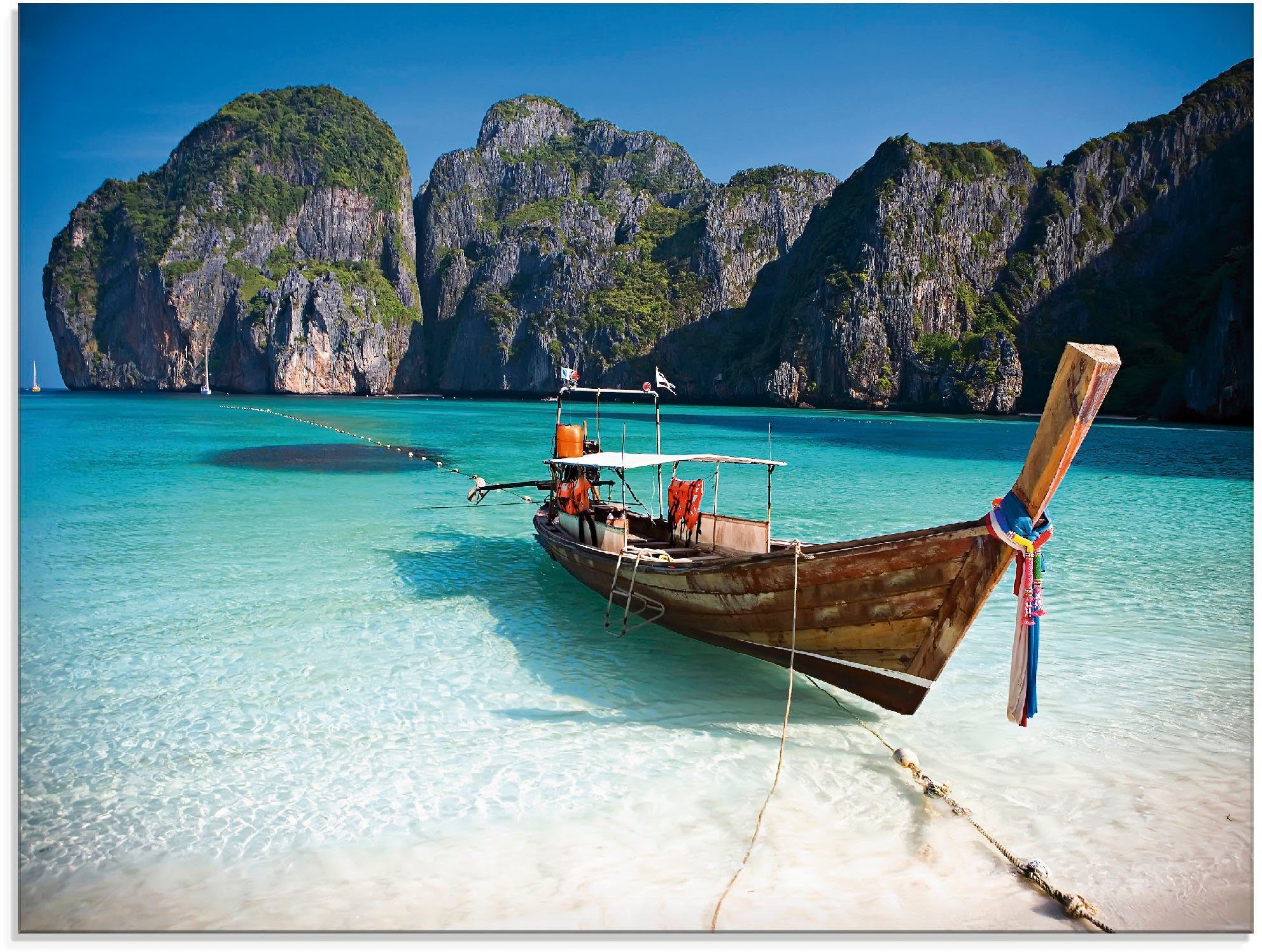 in Leh, Koh verschiedenen Schiffe (1 Phi Glasbild Artland Maya Thailand, & Größen St), Phi Bay, Boote