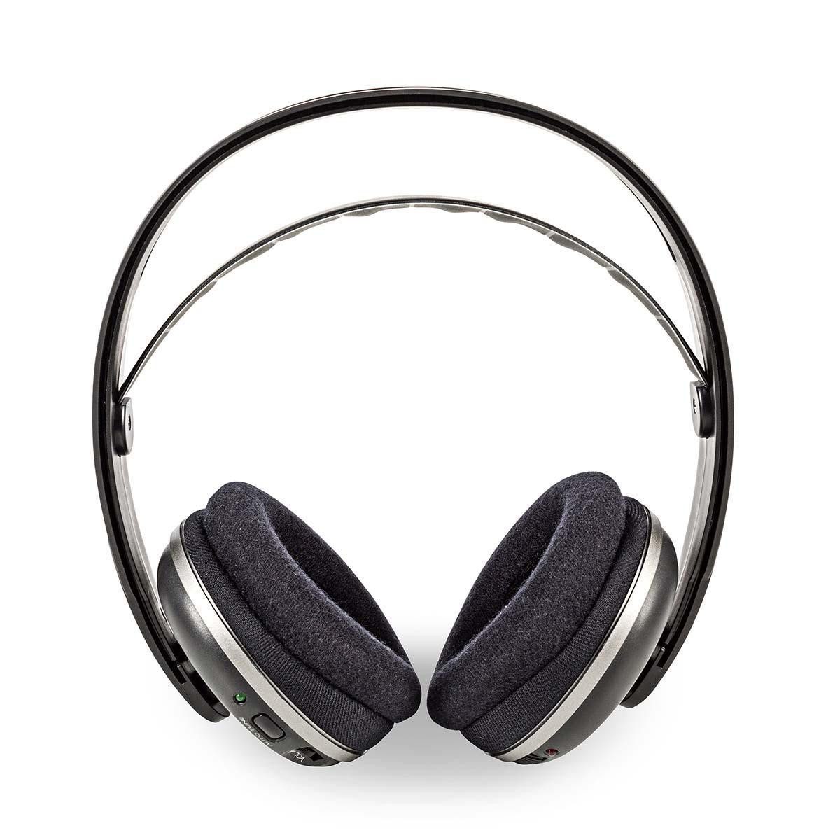 Nedis HPRF210BK Over-Ear-Kopfhörer (RF 868 MHz, 100 m Reichweite, für kabellosen TV-Spaß, RF, Frequenz 868 Mhz, RF 868 MHz, 100 m Reichweite, für kabellosen TV-Spaß)