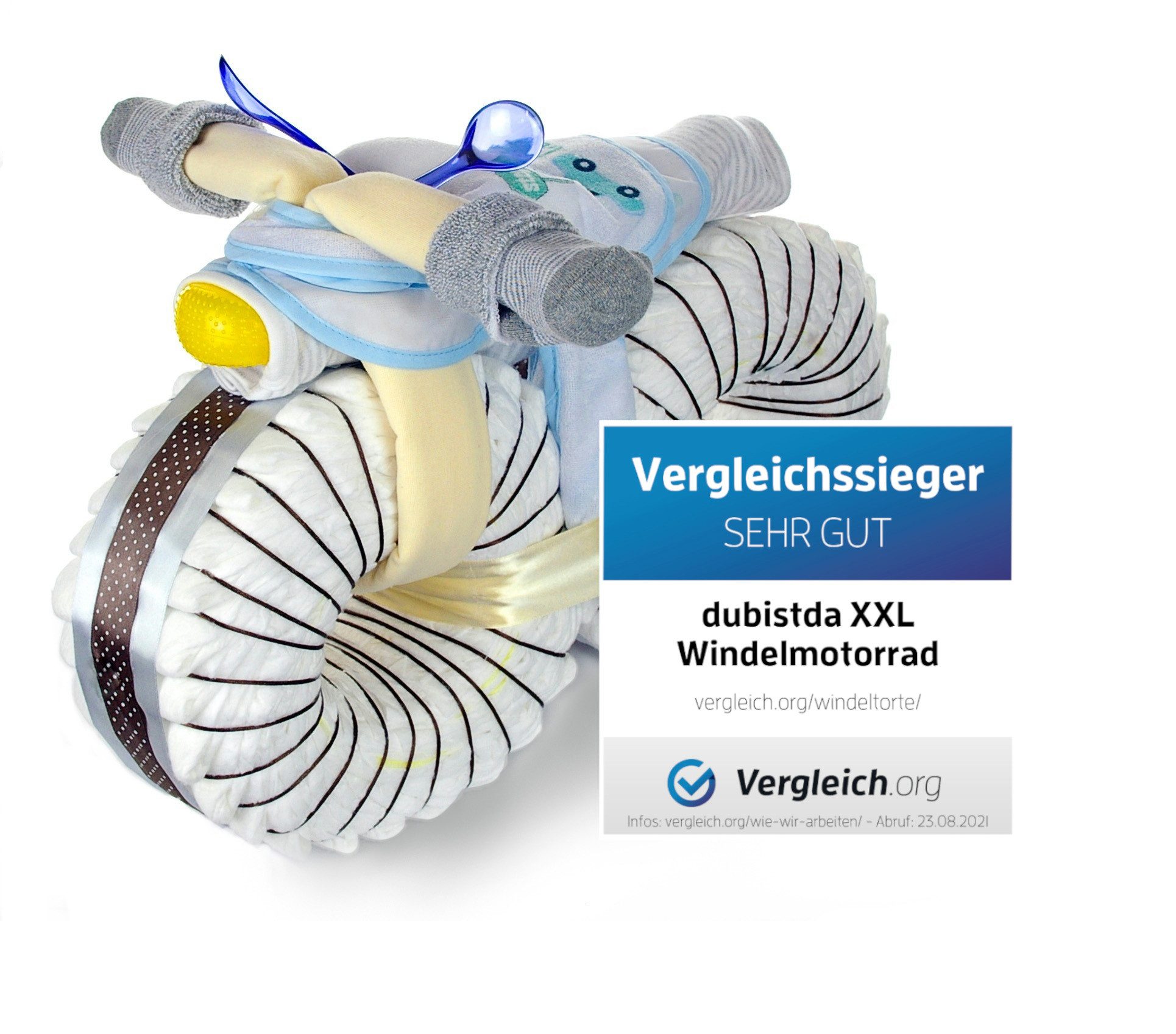 Neugeborenen-Geschenkset XXL Windeltorte Motorrad