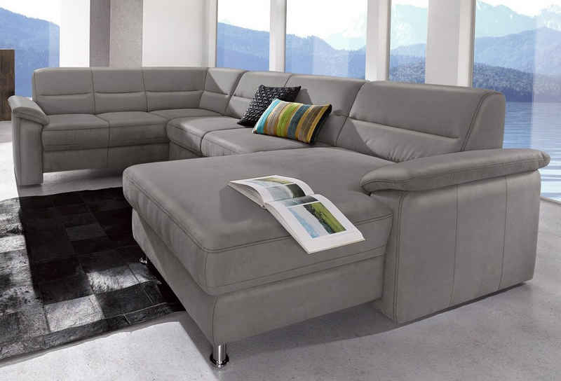 sit&more Wohnlandschaft Ascara U-Form, inklusive Boxspring/Federkern-Polsterung, wahlweise mit Bettfunktion