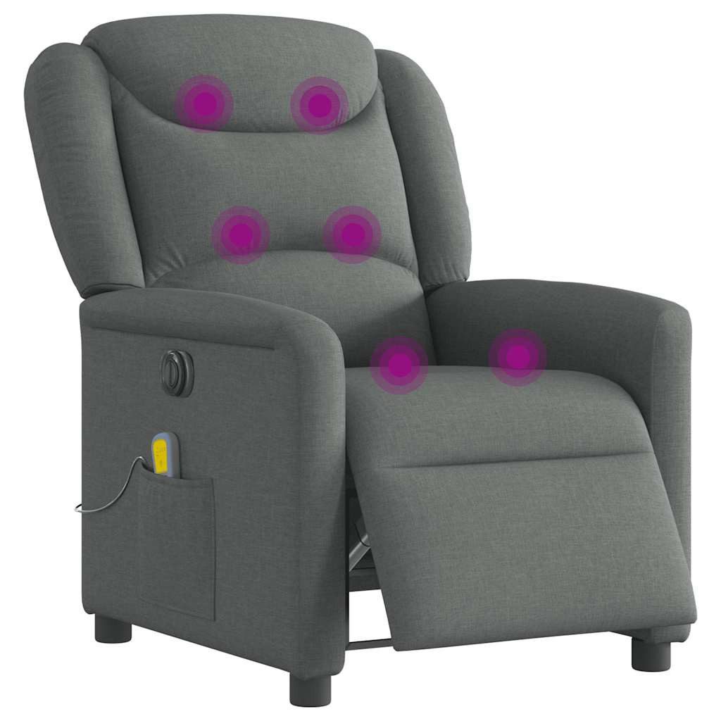 vidaXL Sessel Massagesessel Elektrisch Dunkelgrau Stoff günstig online kaufen
