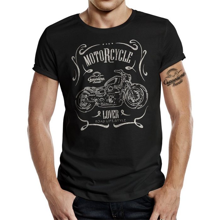 GASOLINE BANDIT® T-Shirt im Biker Racer Motorrad Design: Motorcycle Lover