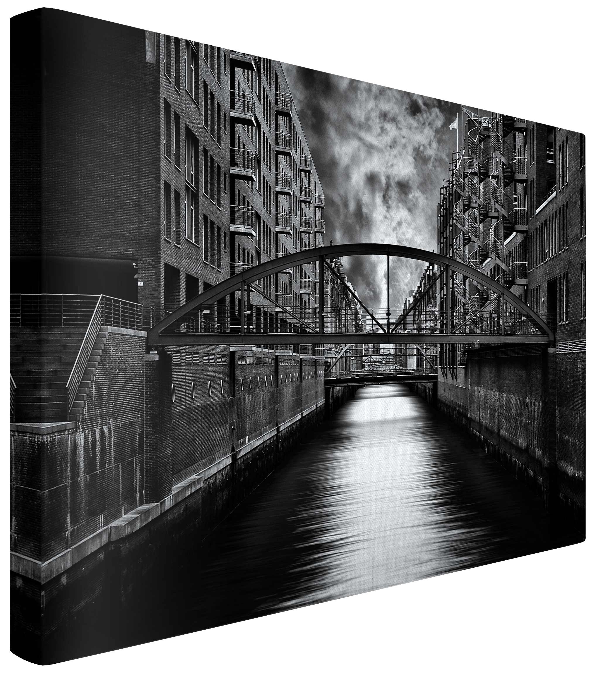 Leinwandbild Akustikbild Skyline Modern Hamburg Akustik Bilder