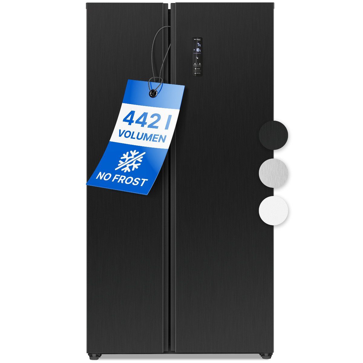 BOMANN Side-by-Side SBS 7344, 177 cm hoch, 90 cm breit, MultiAirflow-System, Total No Frost, LED Frontdisplay m. Touch Control