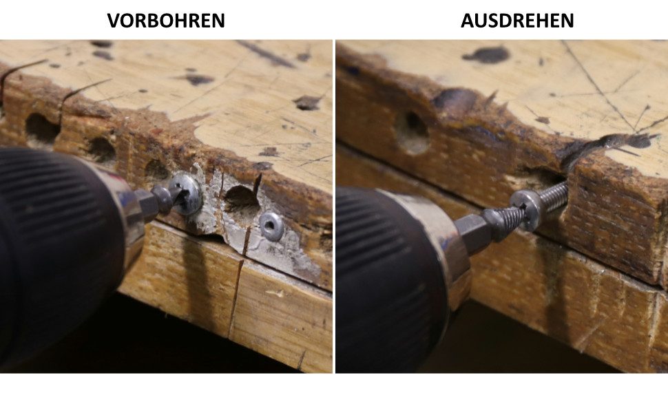 S&R Bit-Schraubendreher Schraubenausdreher-Set, Linksausdreher, doppelseitige Ausdreher-Bits, (Set, 5 St., 5-teilig), Härte HRC 62-63, HSS 4341, in robuster Kun – Bild 4 von 5