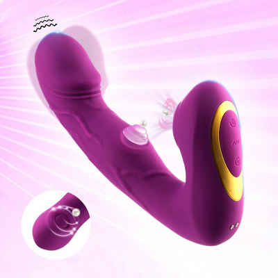 LETGOSPT G-Punkt-Vibrator 3 IN 1 Klitoris Dildo Vibrator für sie, Sexspielzeug für Frauen Paare, Mit 10 Vibrationsmodi & 10 Pulsationsmodi & 10 Klopfensmodi