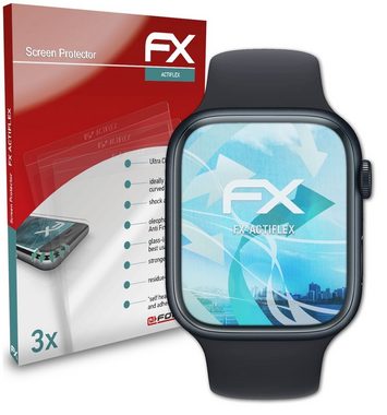 atFoliX Schutzfolie Displayschutzfolie für Apple Watch 45 mm Series 8, (3 Folien), Ultraklar und flexibel
