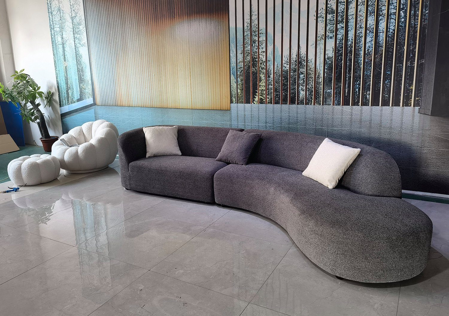Touch me Sofa 3+Sitzer Sofa in Mond Form, Das Möbel wird in Handarbeit für  Sie gefertigt. online kaufen | OTTO