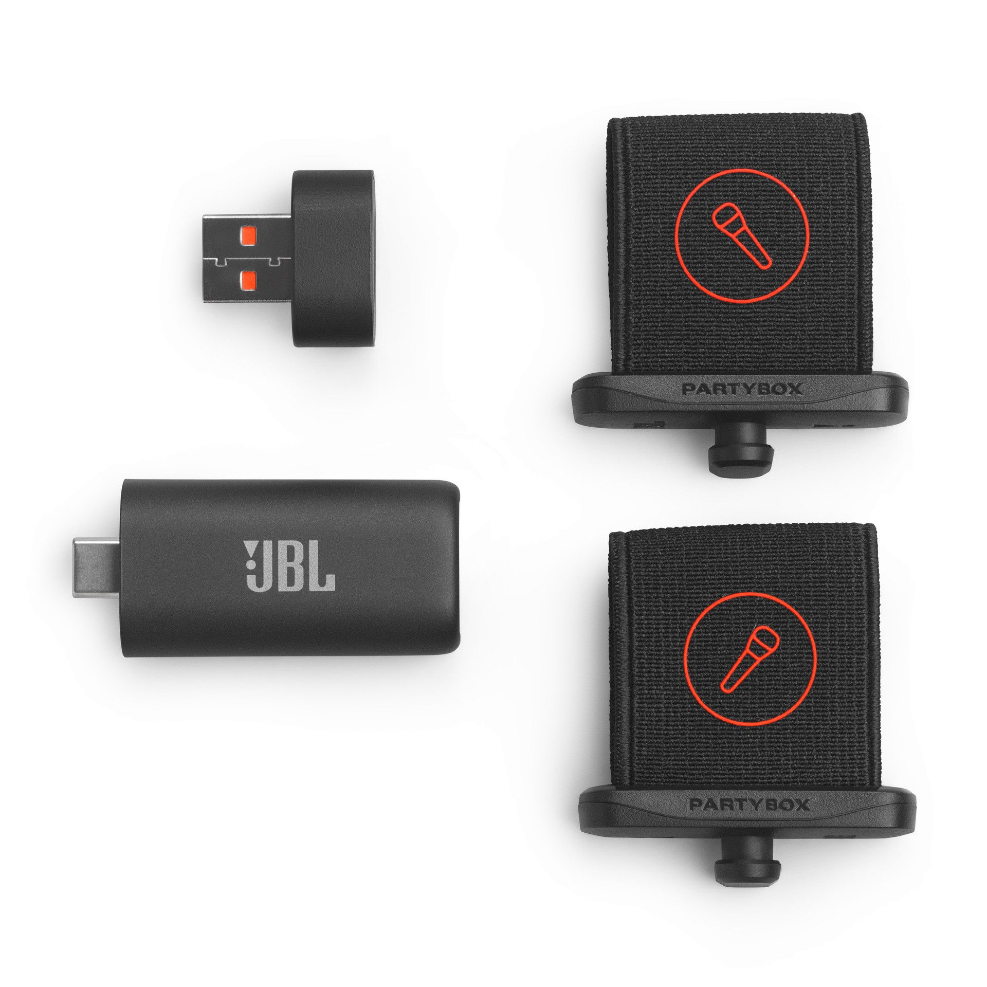 JBL Mikrofon EasySing Mics Mikrofon für Club 120, Stage 320, Partybox 520 und 720, 2 kabellose,KI-gesteuerte Karaoke-Mics mit Stimmentfernung in Echtzeit