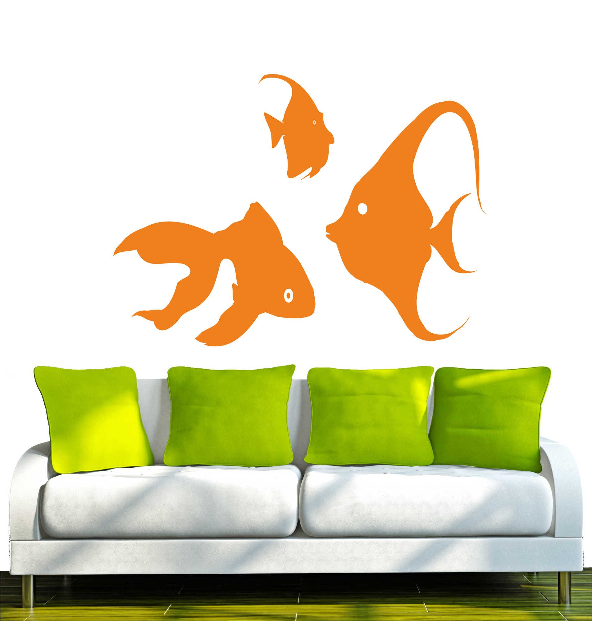 INDIGOS UG Wandtattoo Wandtattoo - Wandaufkleber - w010 Fische Meer Wasser Aquarium