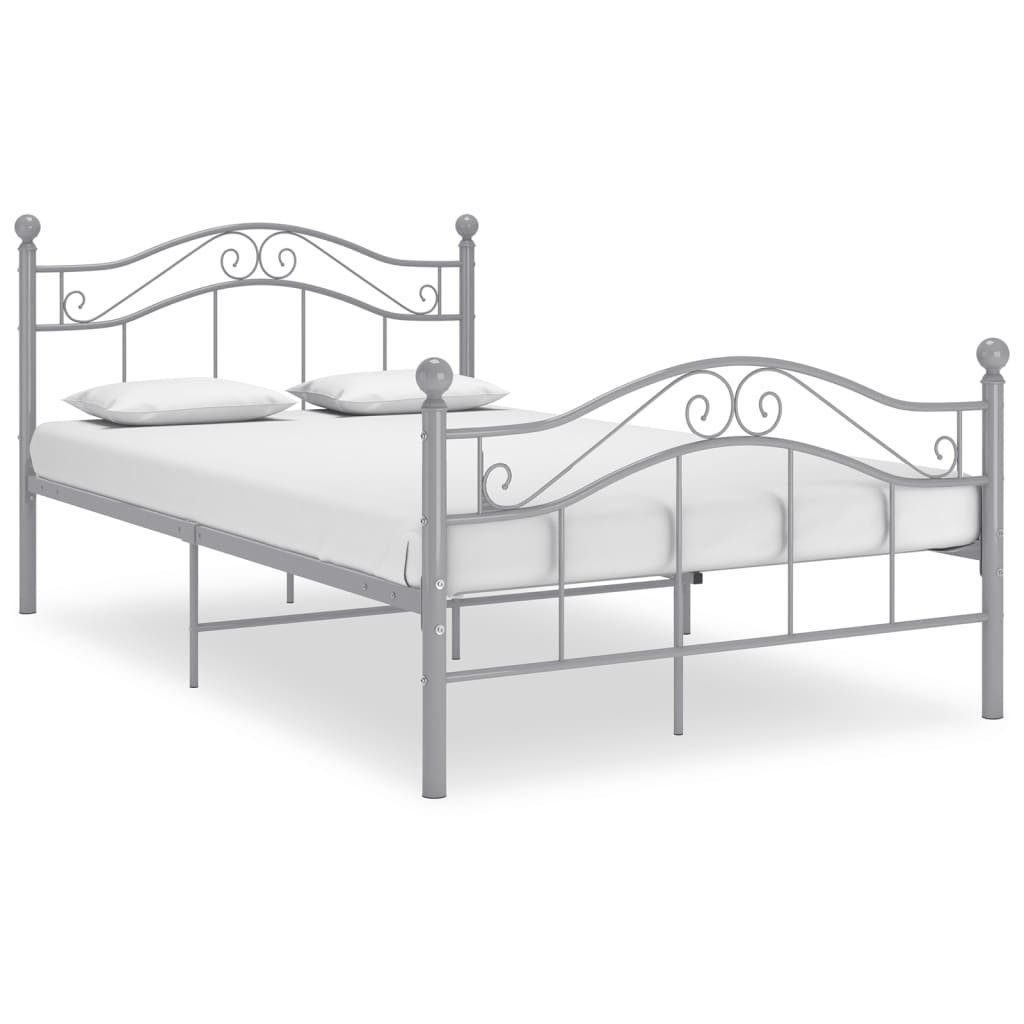 furnicato Bettgestell Bett Grau Metall 120x200 günstig online kaufen