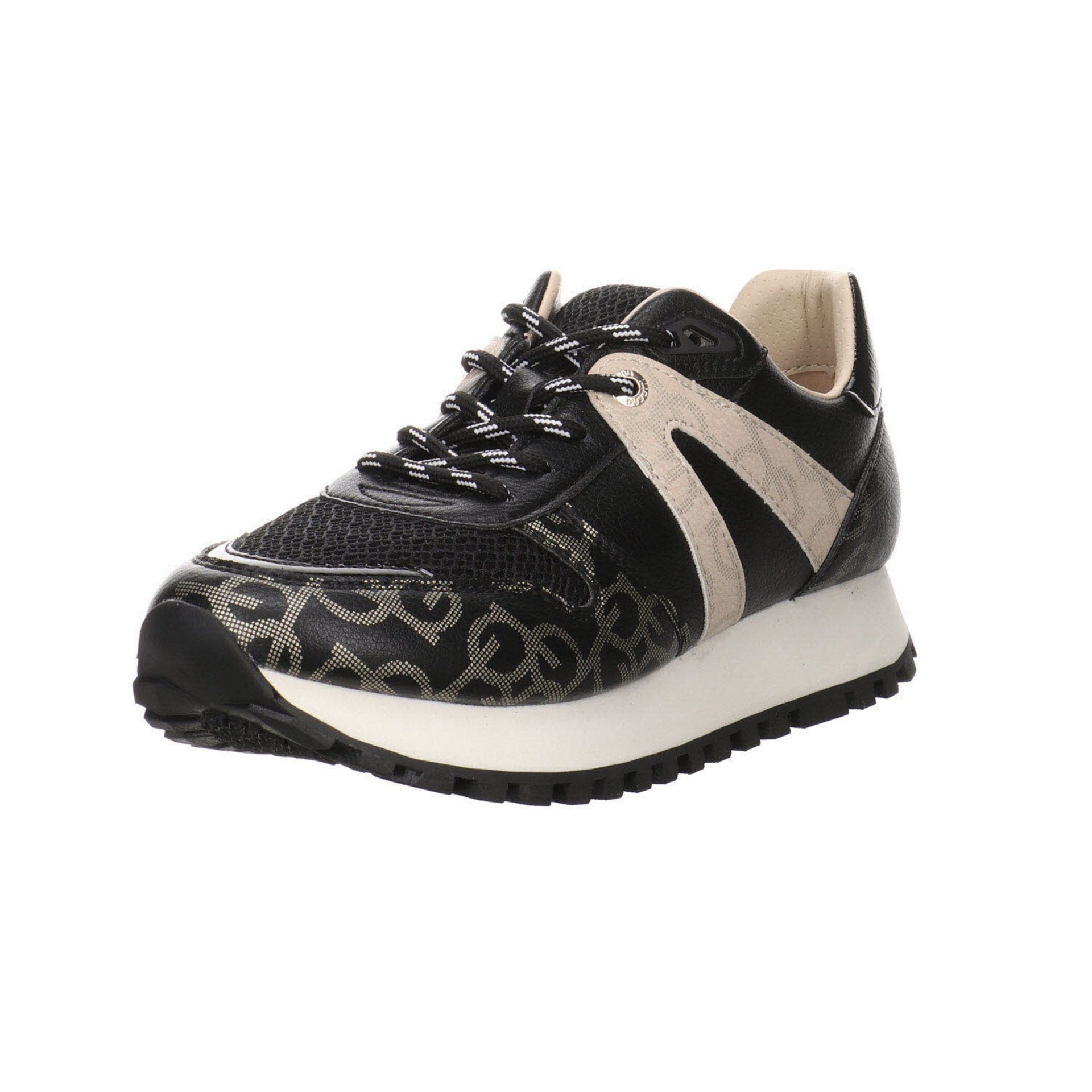 Schnürschuh black Damen Schuhe Leder-/Textilkombination beige bugatti Sneaker / Sneaker Siena
